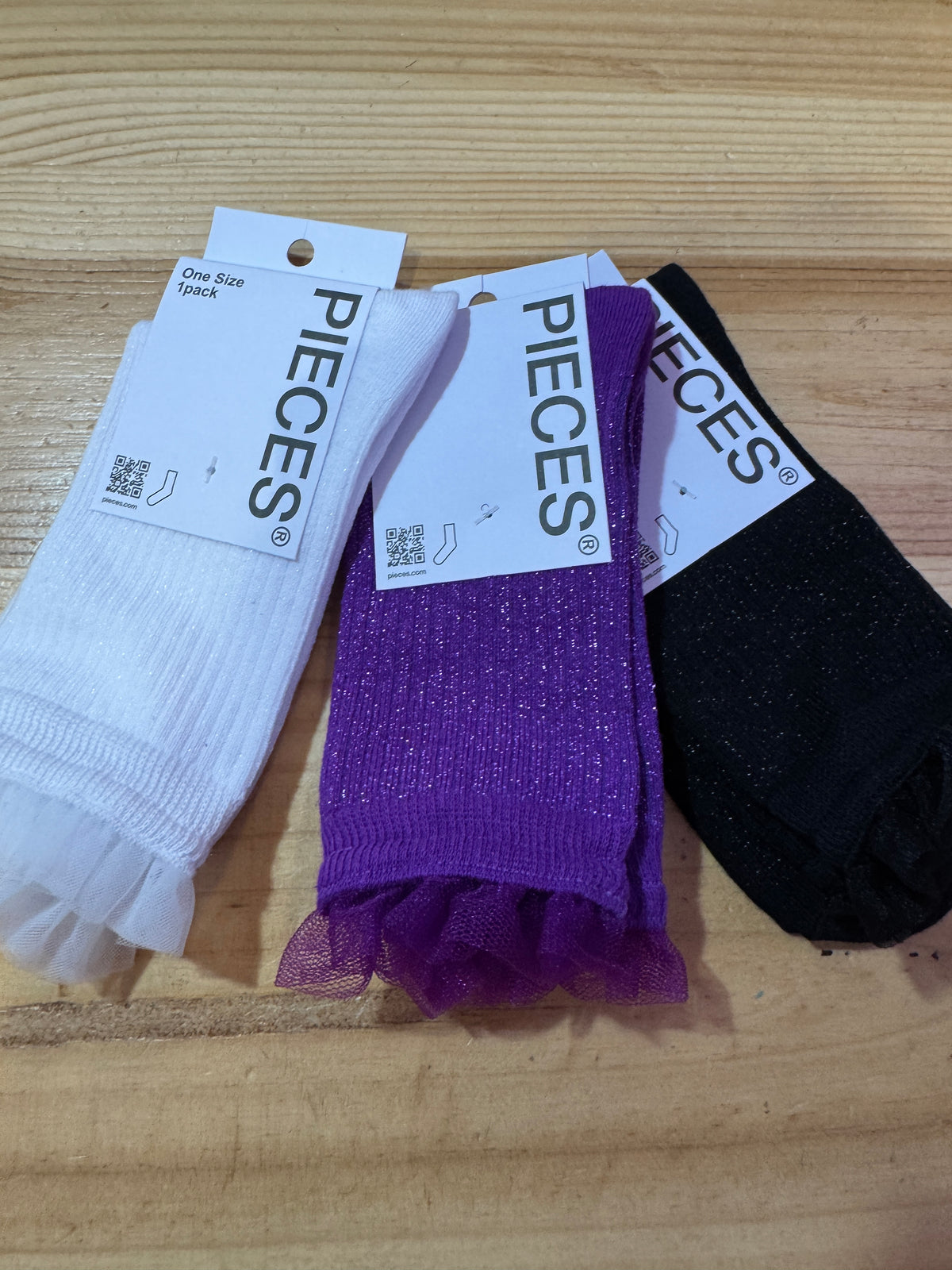 Chaussettes paillettes à volants