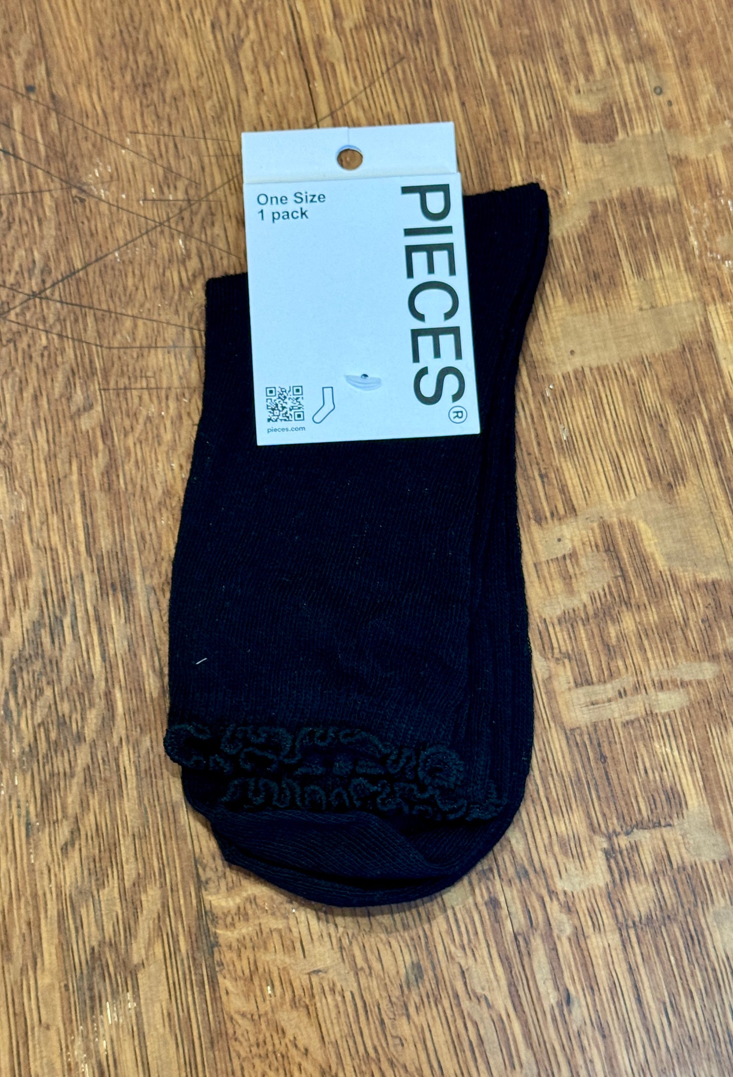 Chaussettes coton ajouré noir