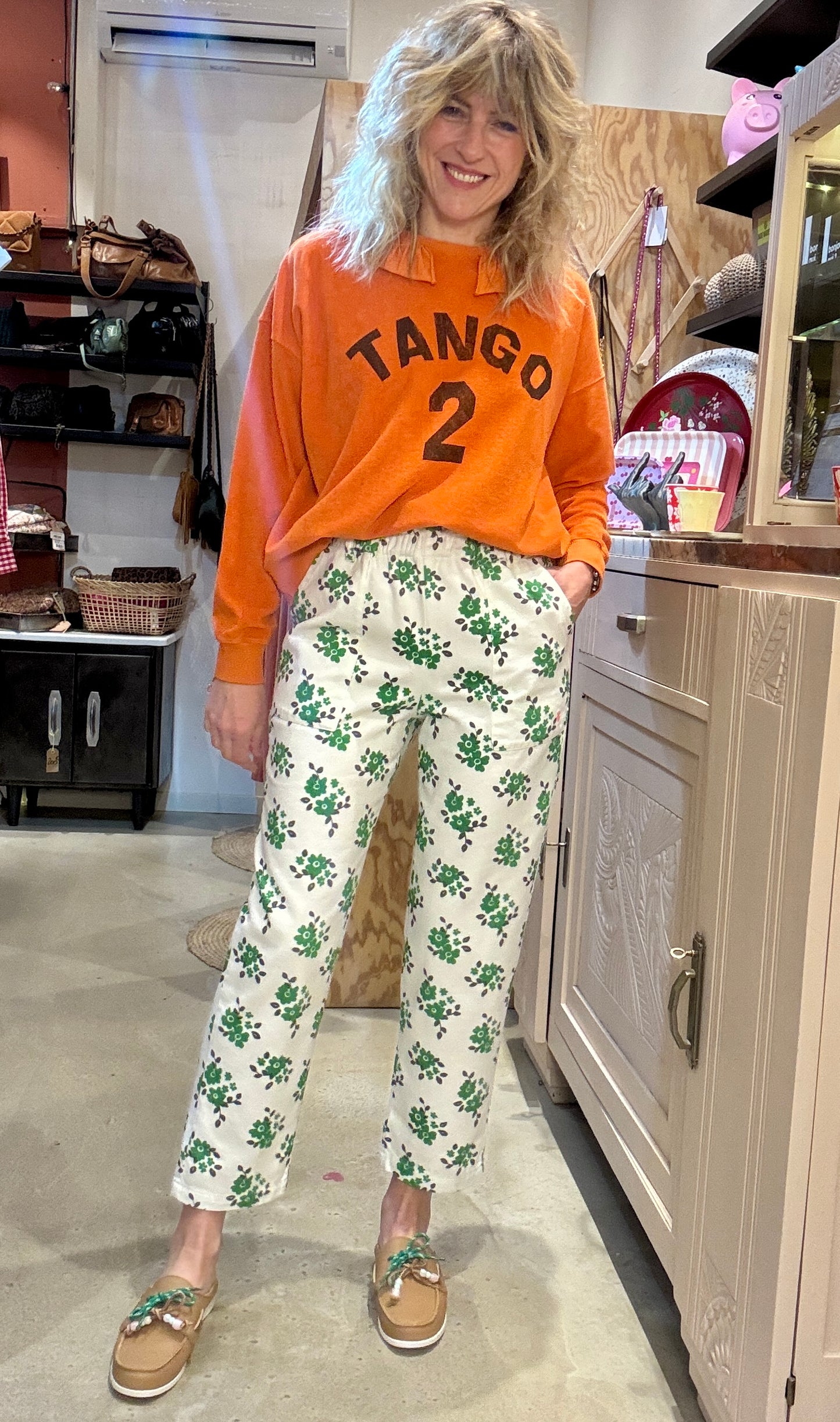 Pantalon Green Flowers