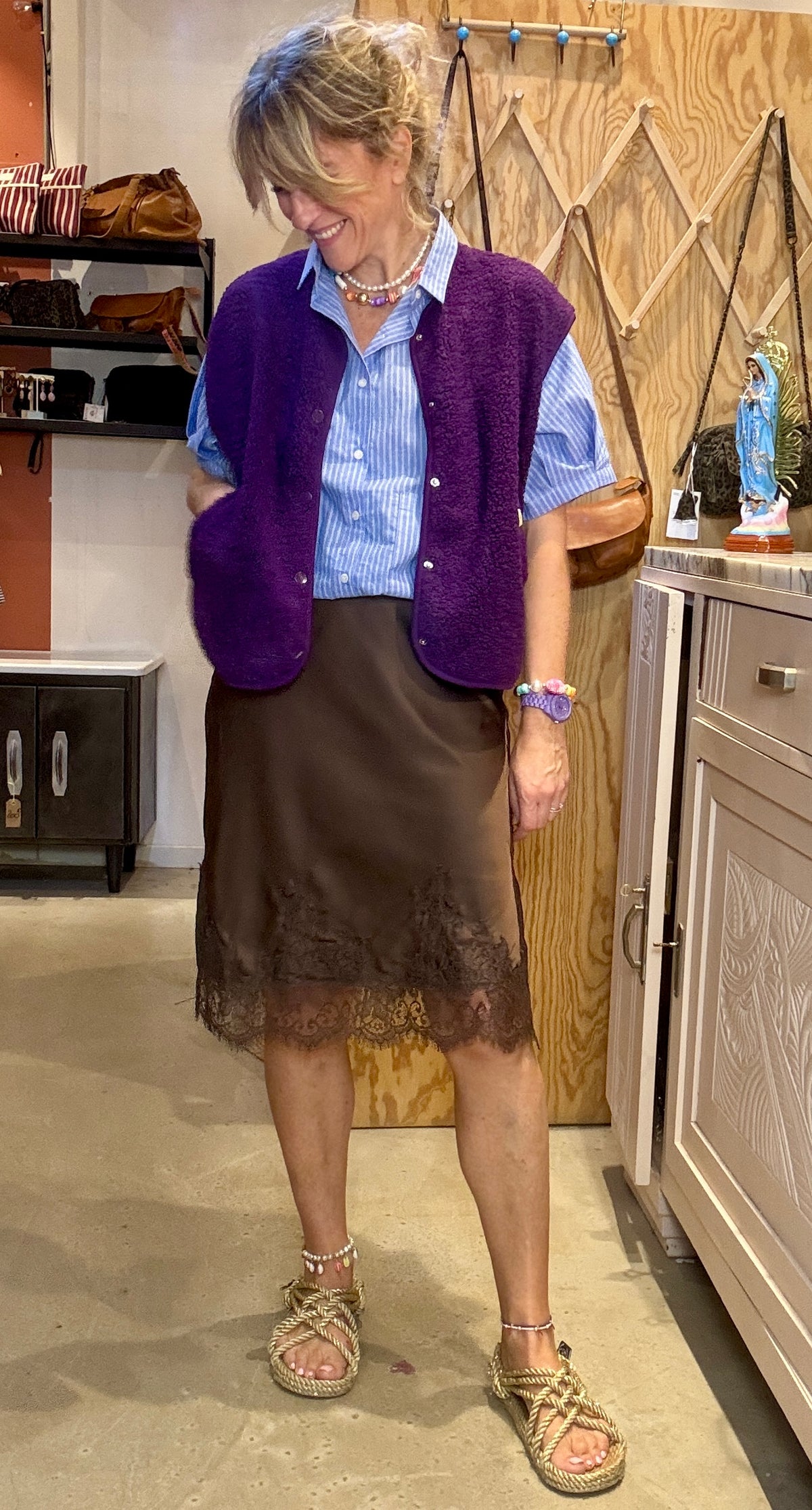 Gilet Teddy violet