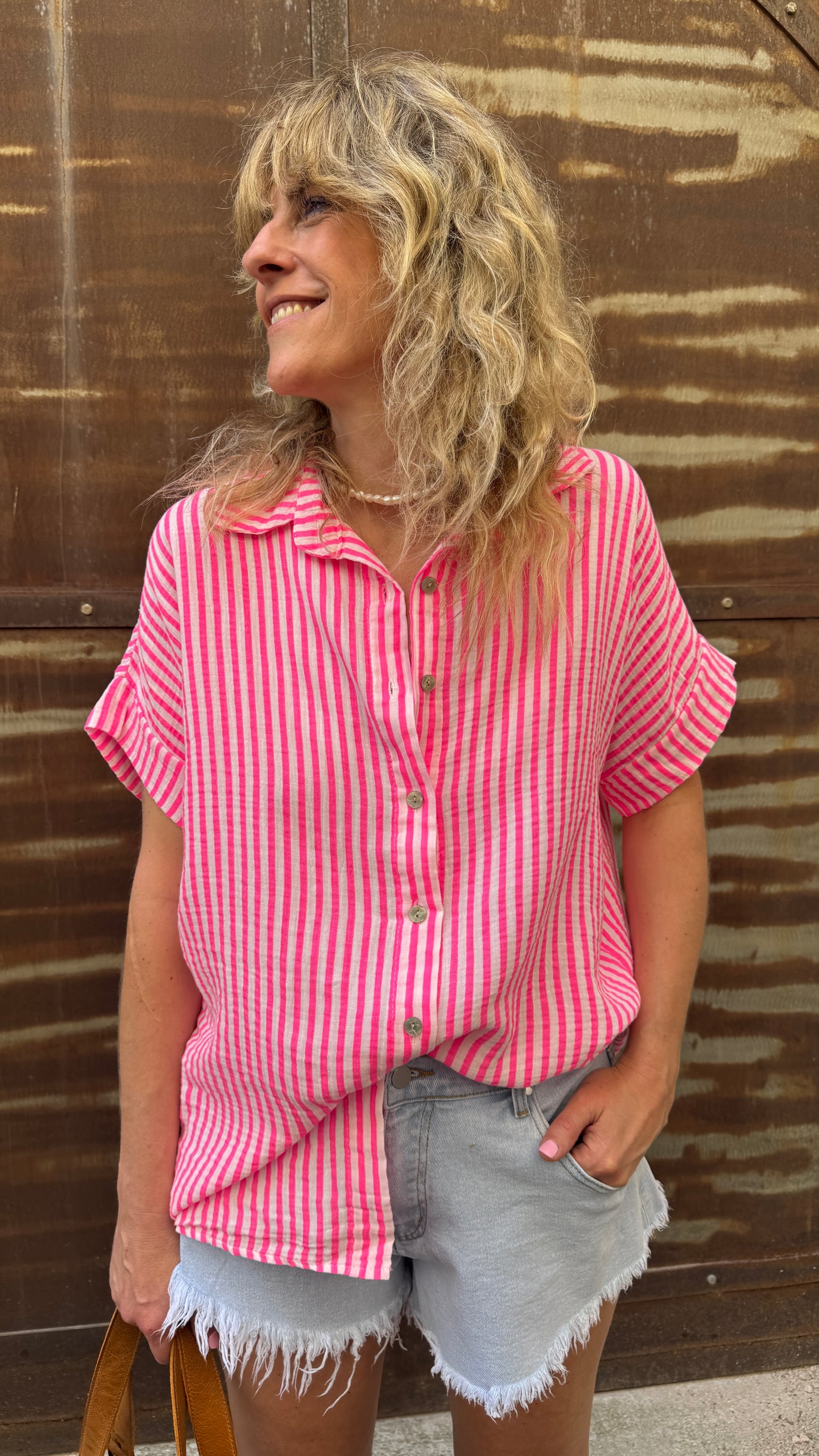 Chemise Line fluo rose