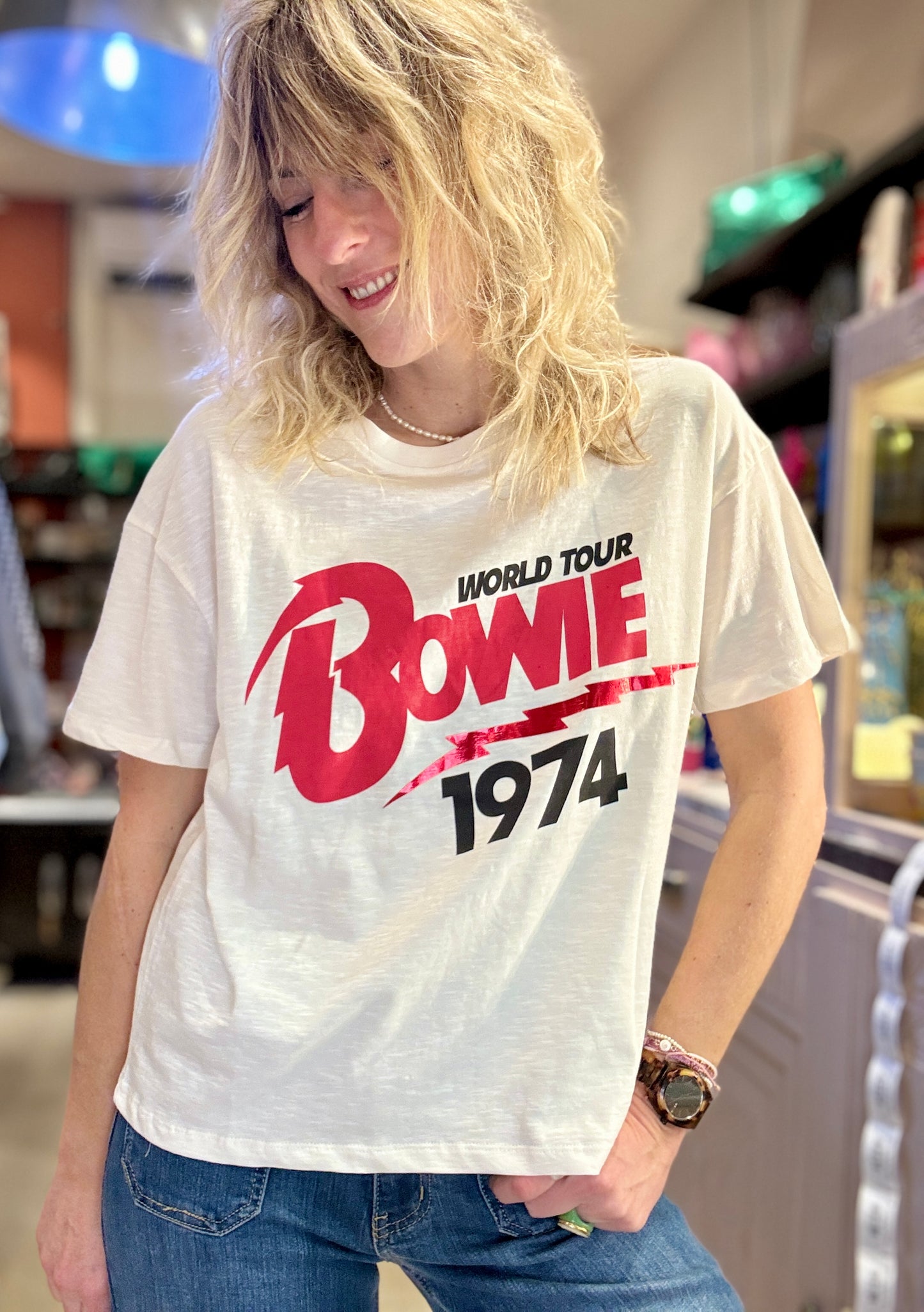 T-shirt Bowie rouge