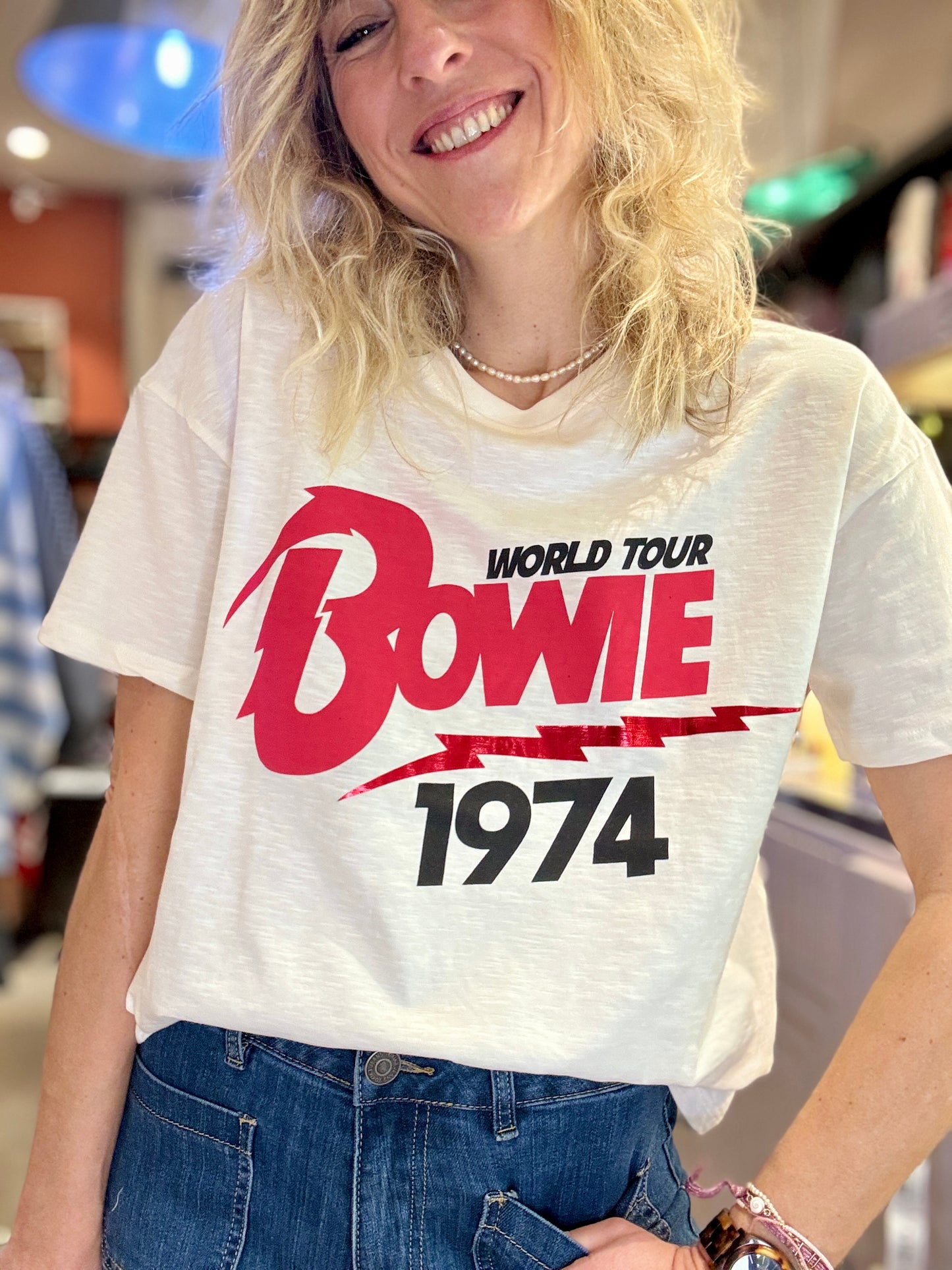 T-shirt Bowie rouge