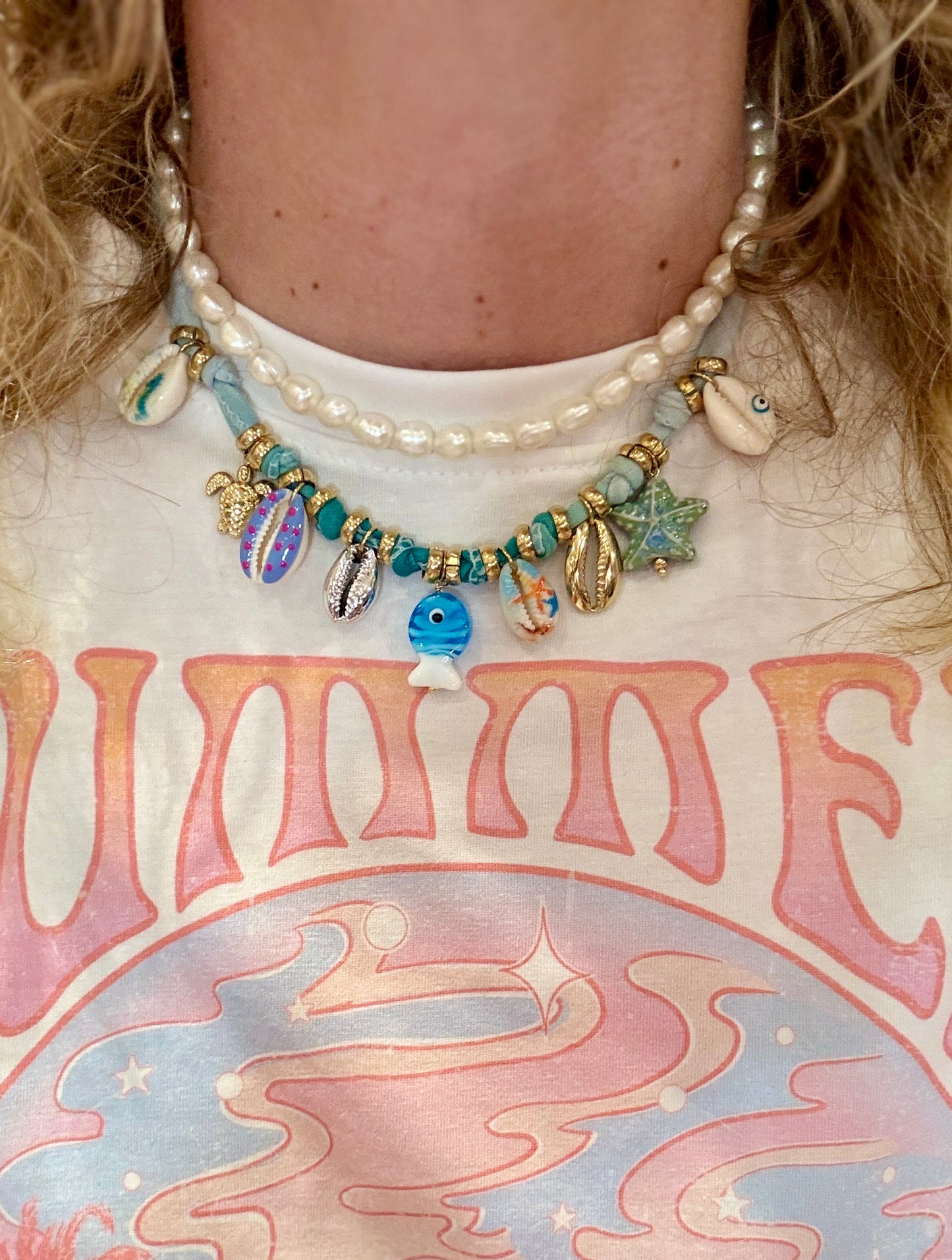 Collier Fish bleu