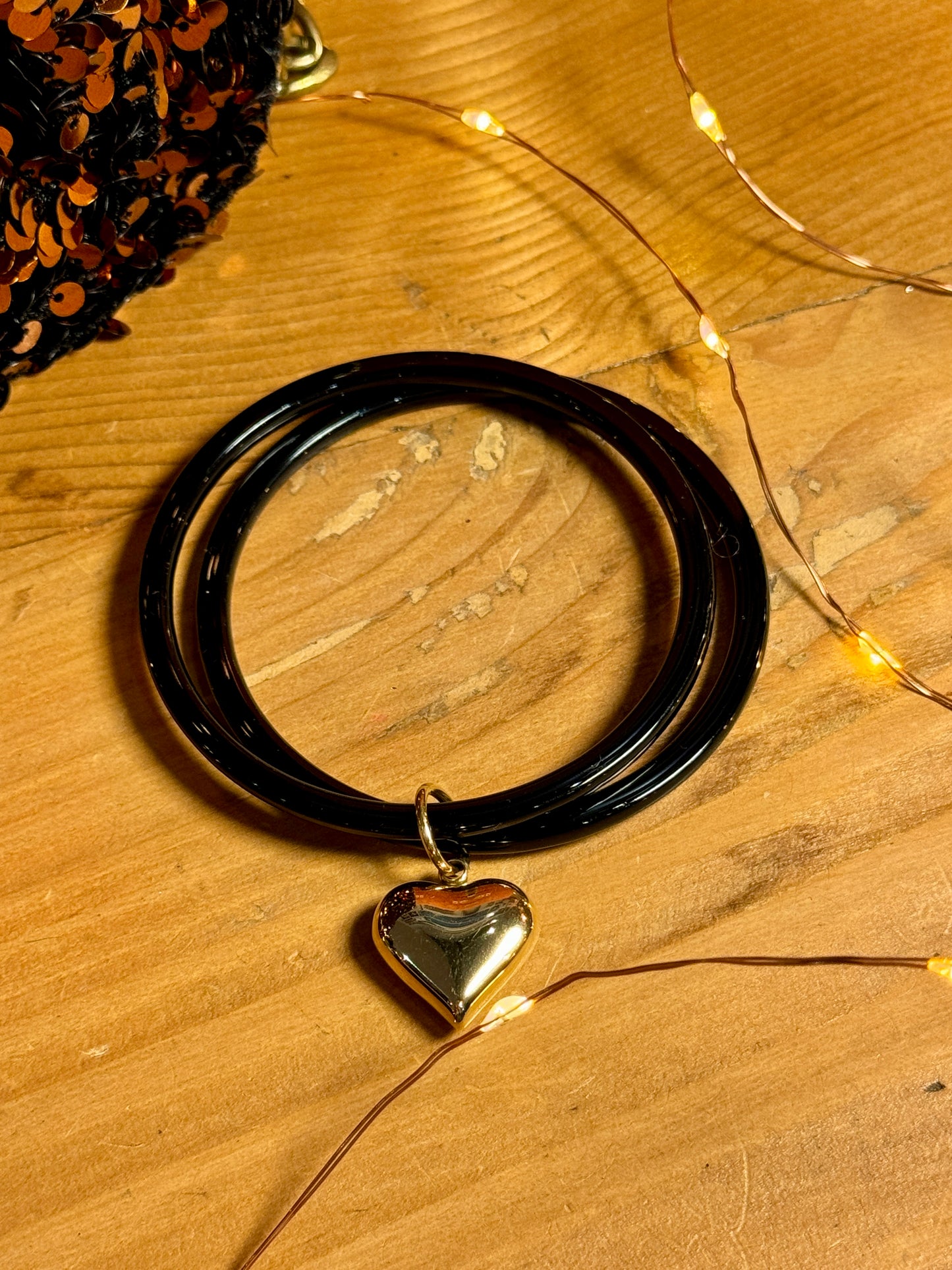 Bracelet Double Acétate Coeur