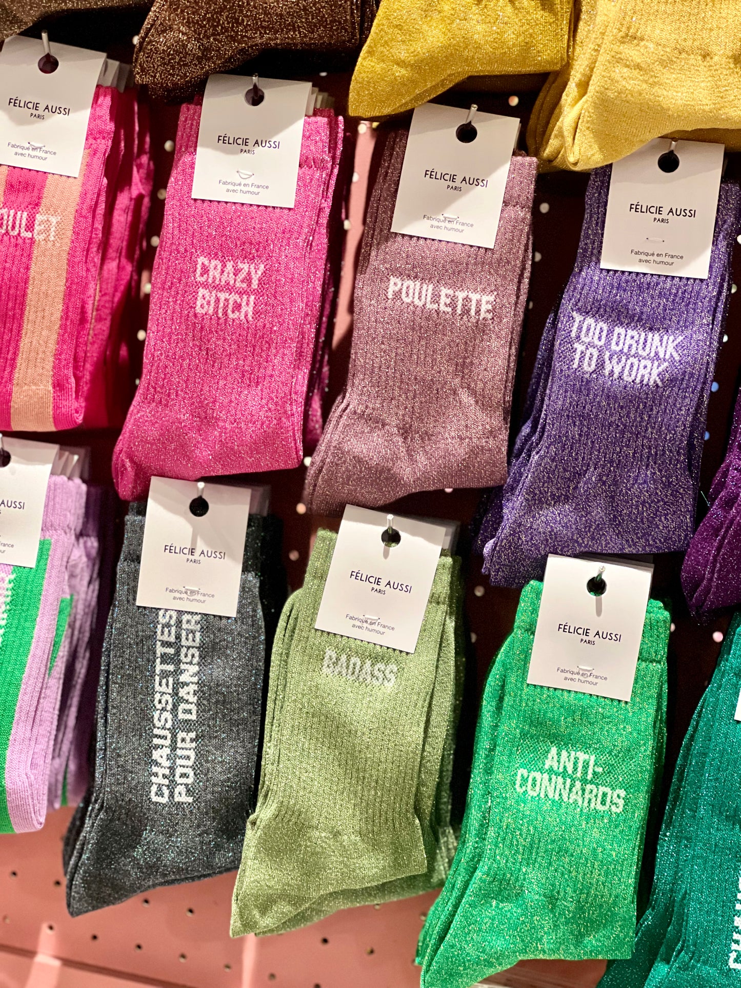 La chaussette paillettes à mots doux