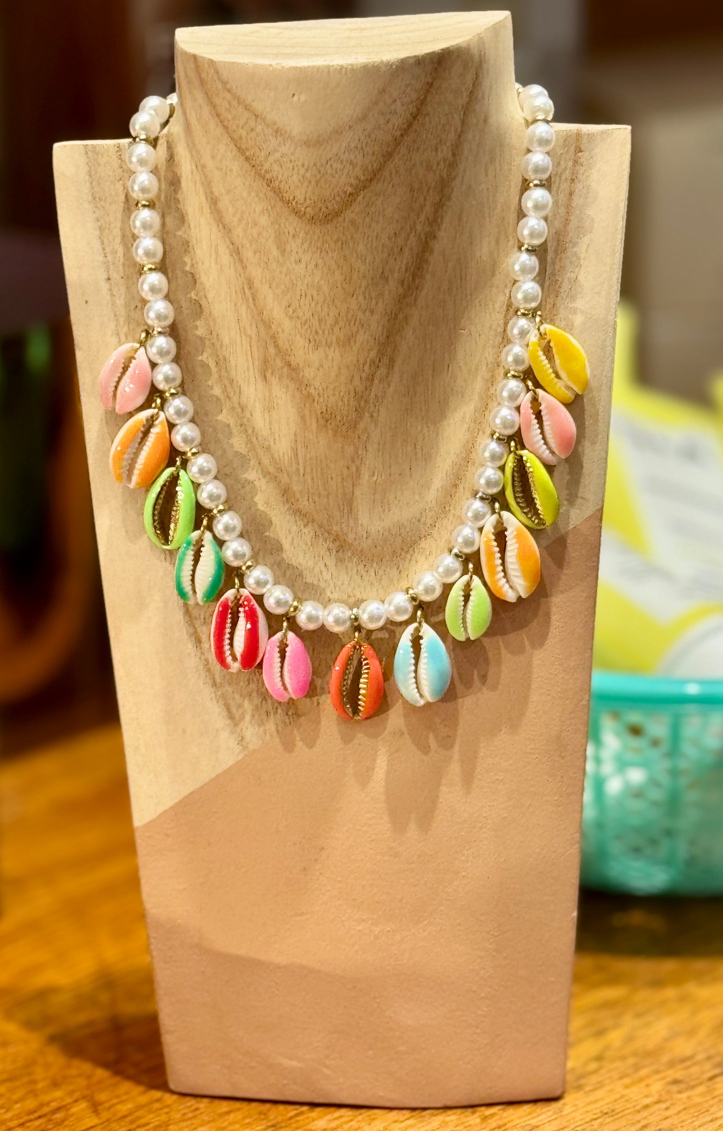 Collier Shell perles multico