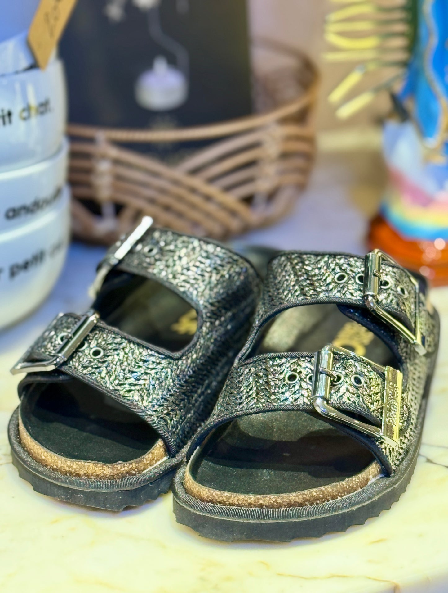 Sandales Rafia gris