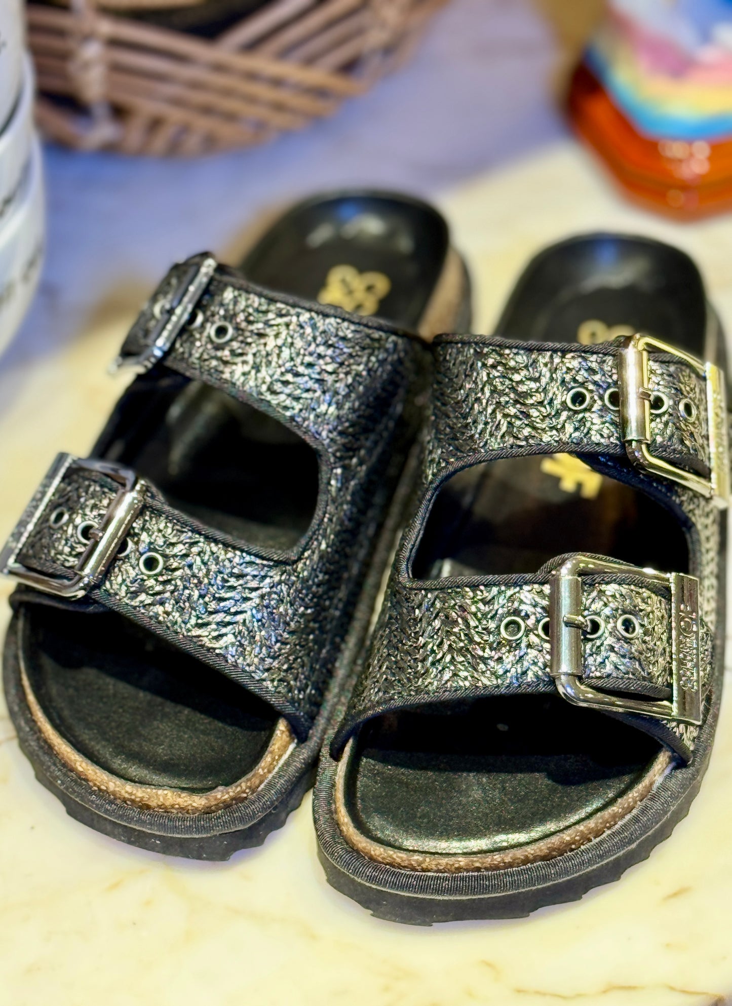 Sandales Rafia gris