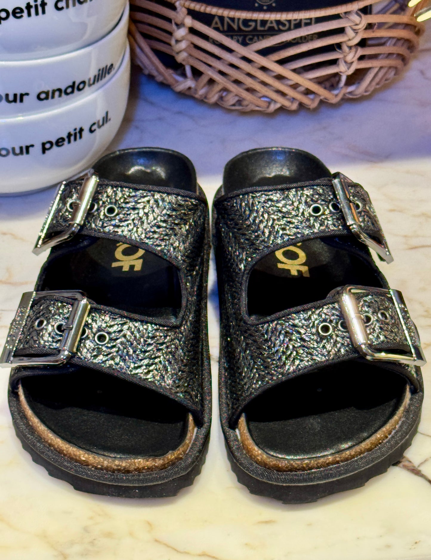 Sandales Rafia gris