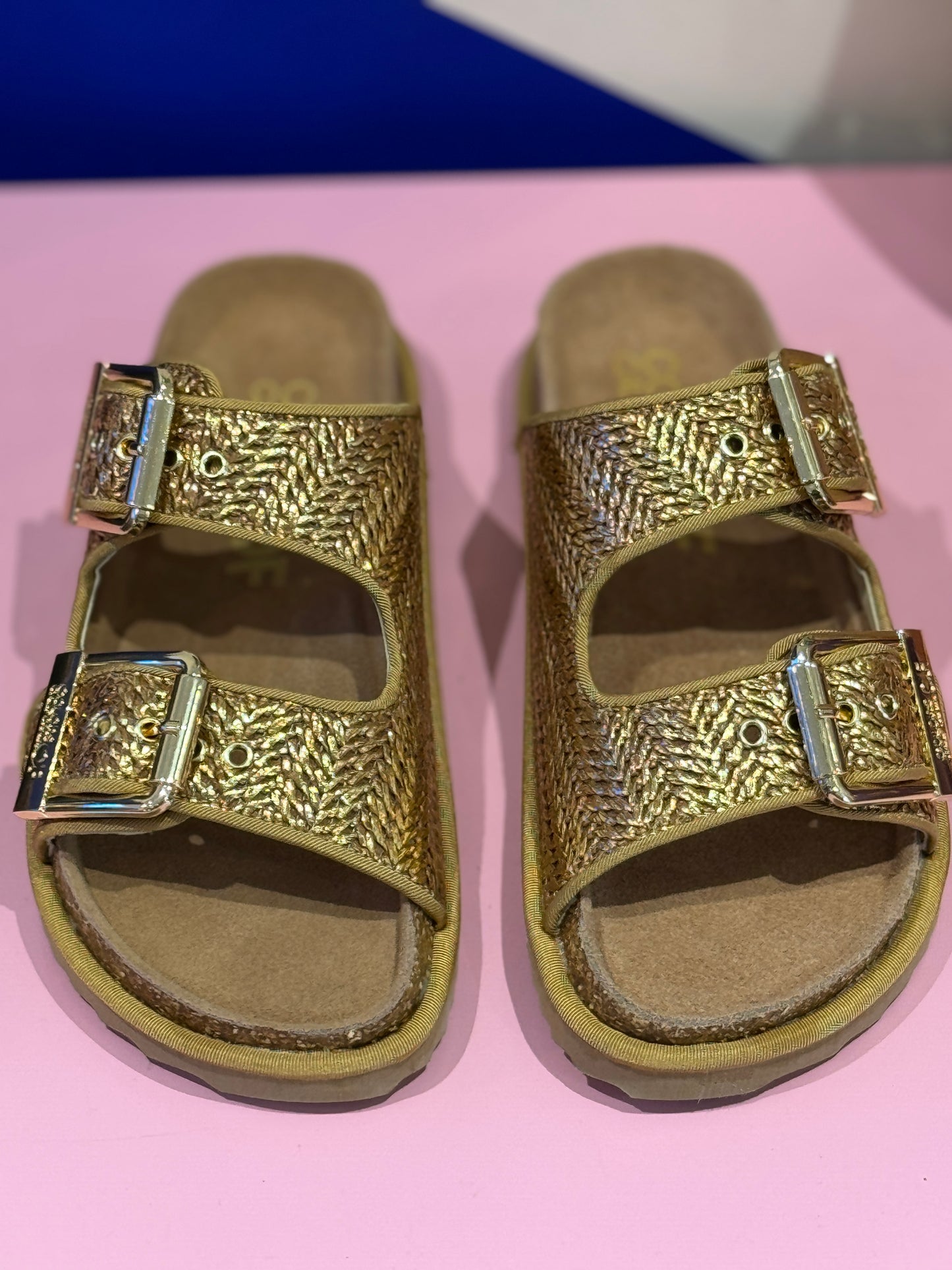 Sandales Rafia doré