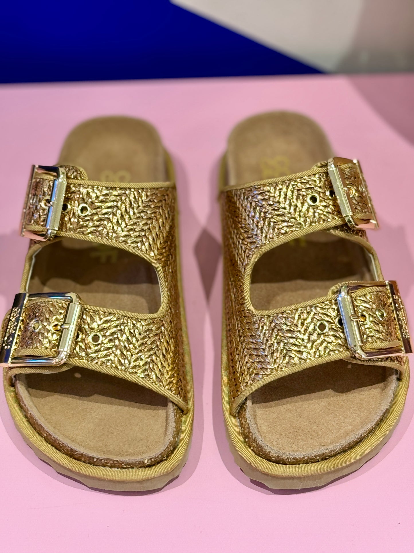Sandales Rafia doré