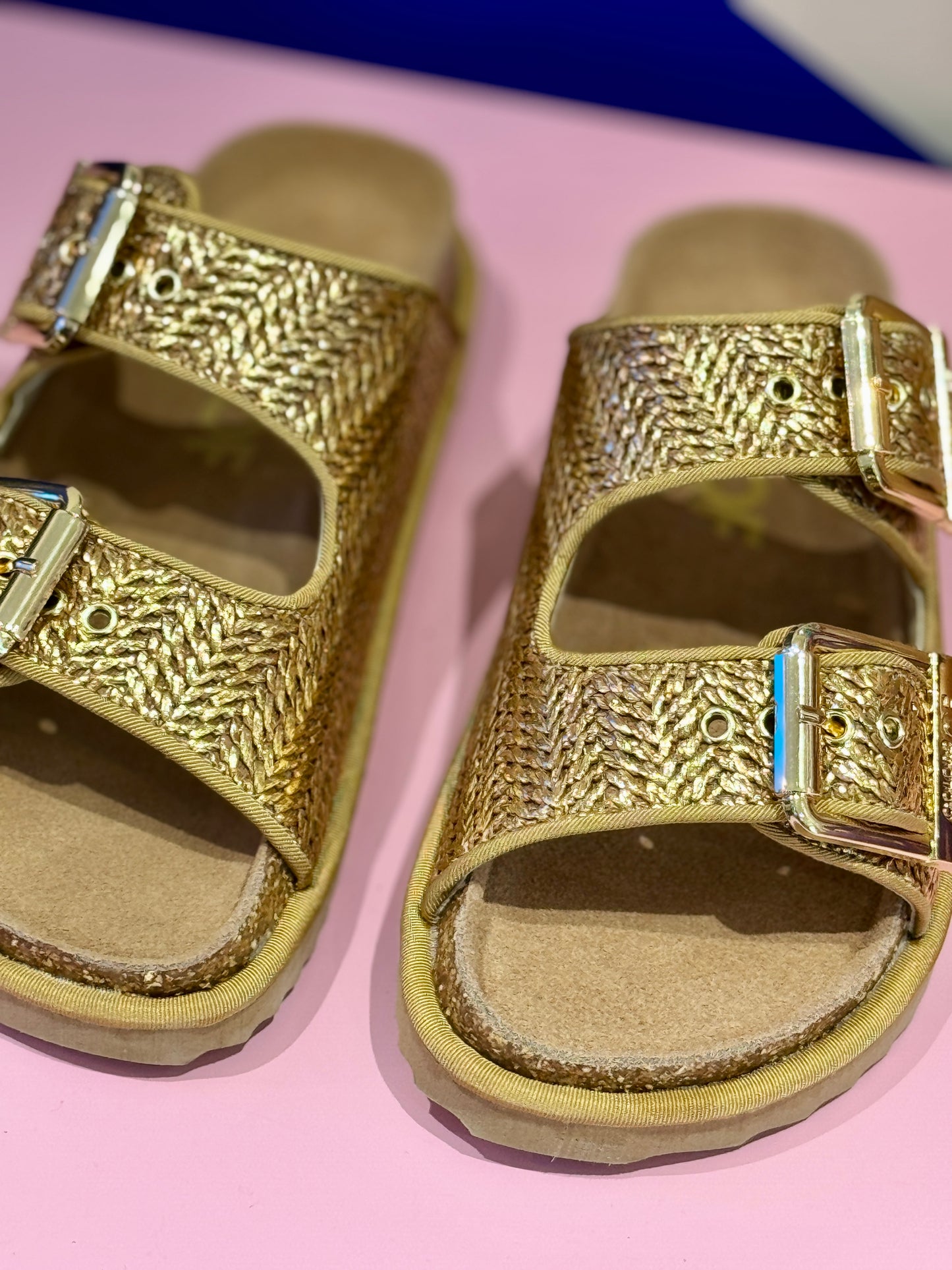 Sandales Rafia doré