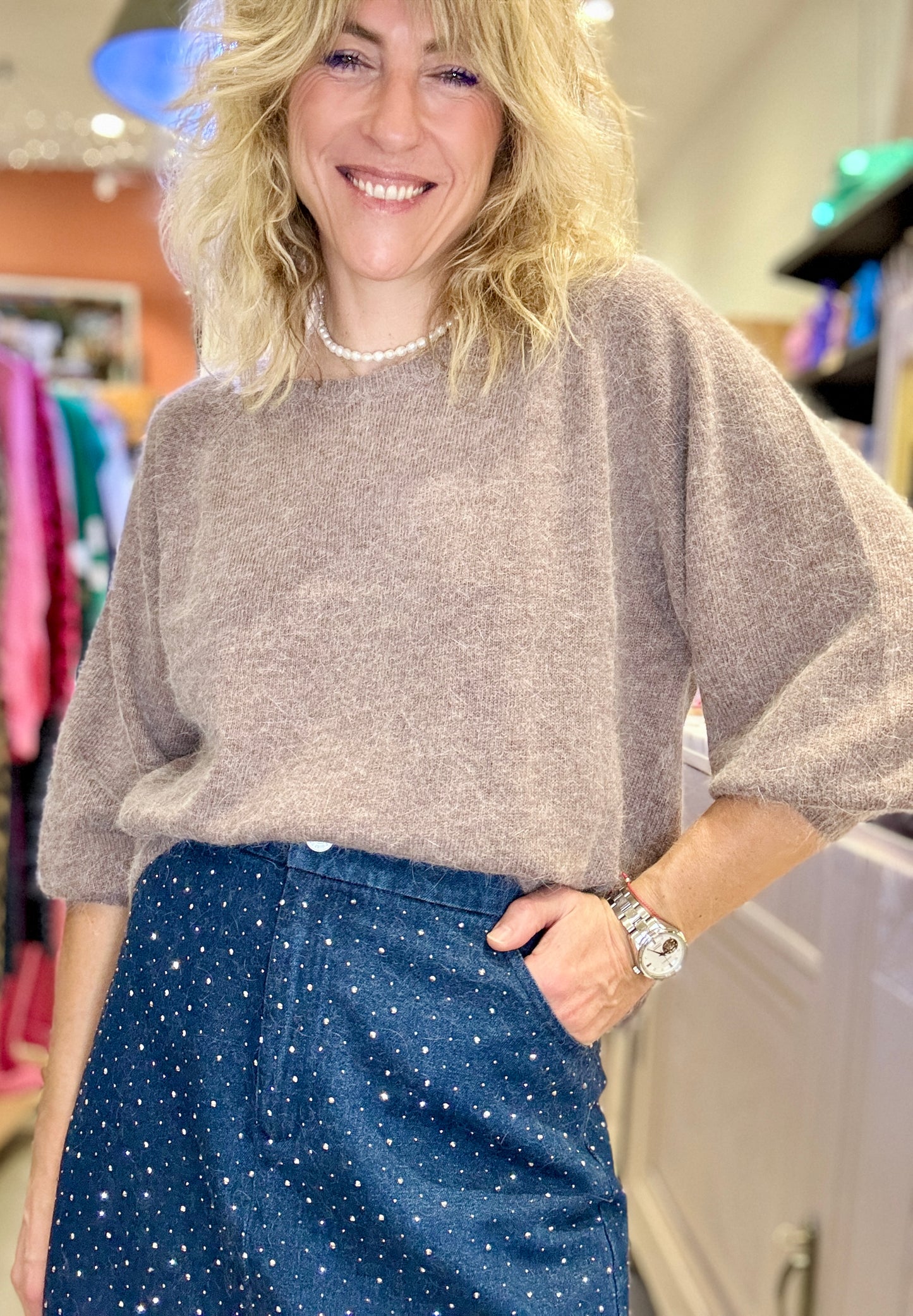 Pull Maeva marron glacé