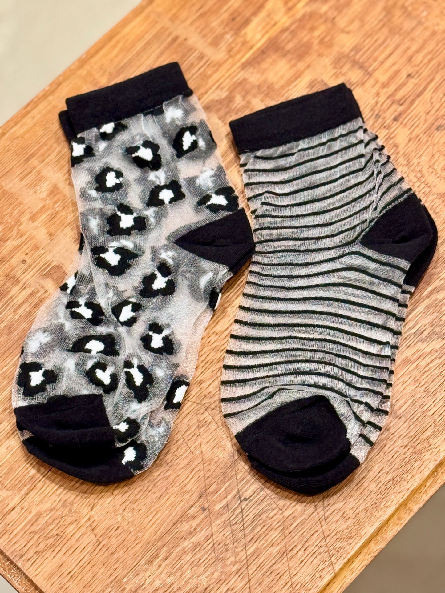 Duo de chaussettes transparentes