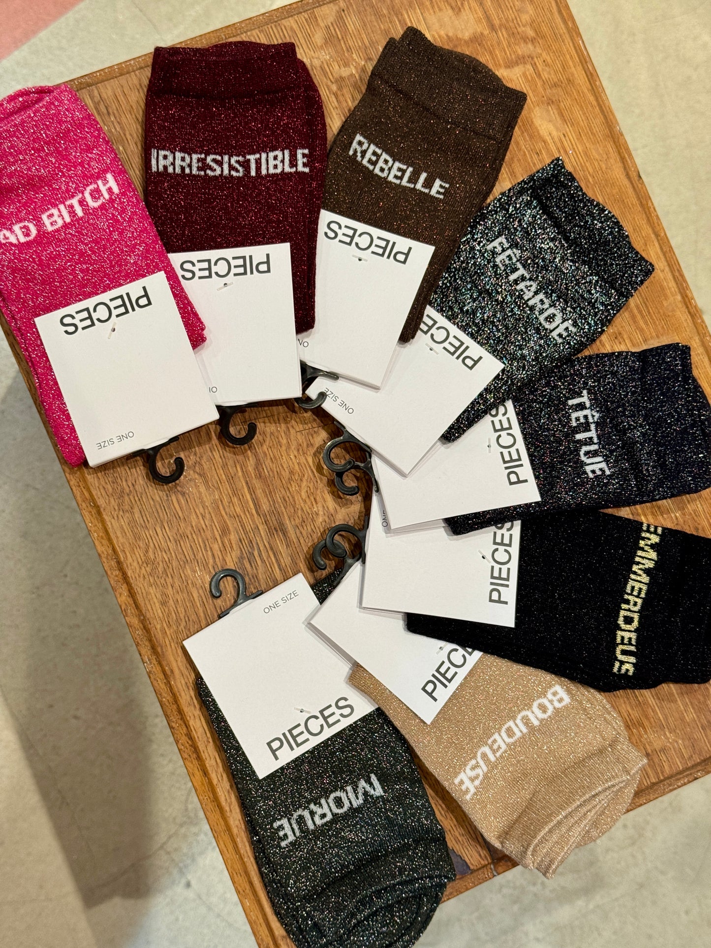 Chaussettes Paillettes mots doux !