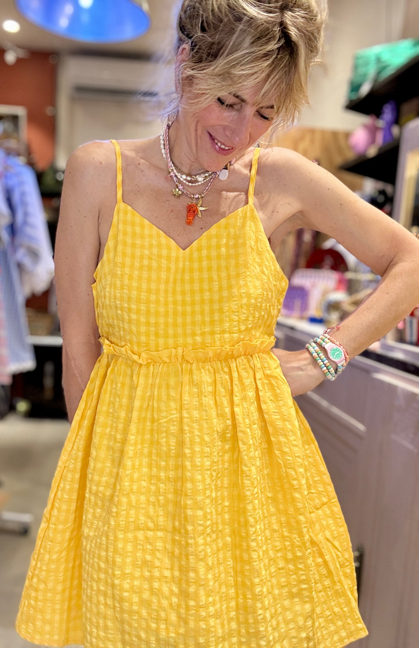 Robe Bardot jaune