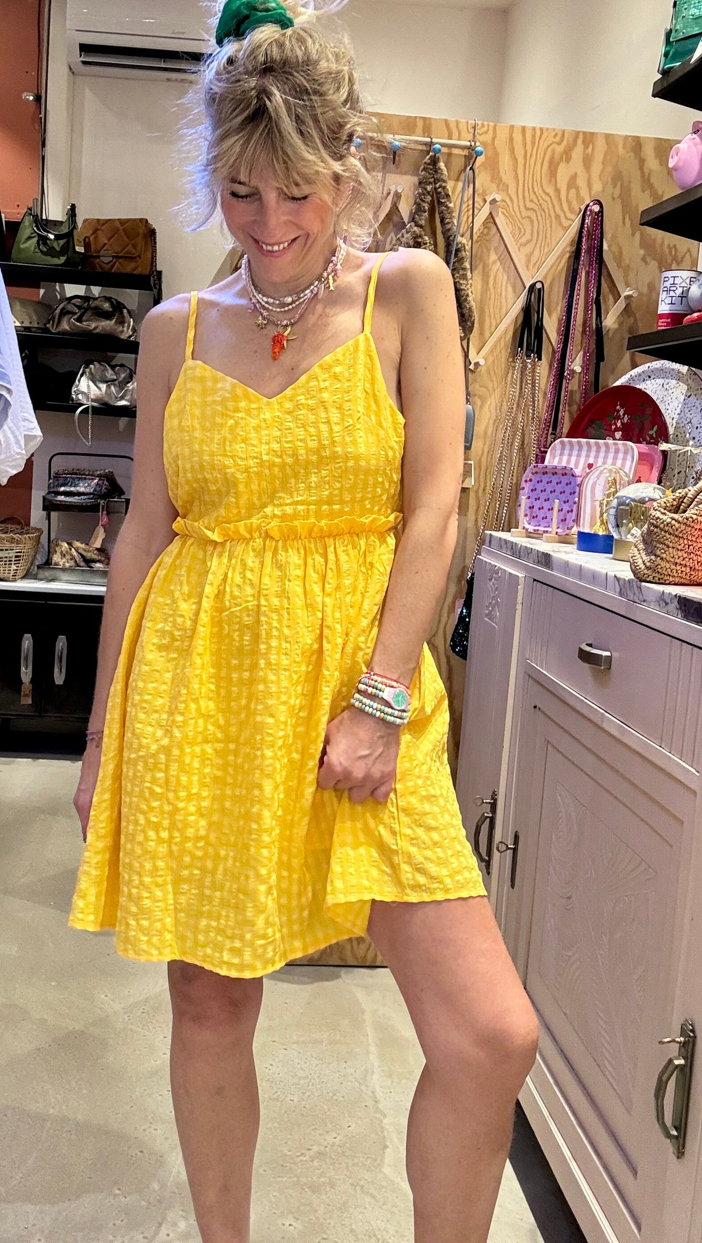 Robe Bardot jaune