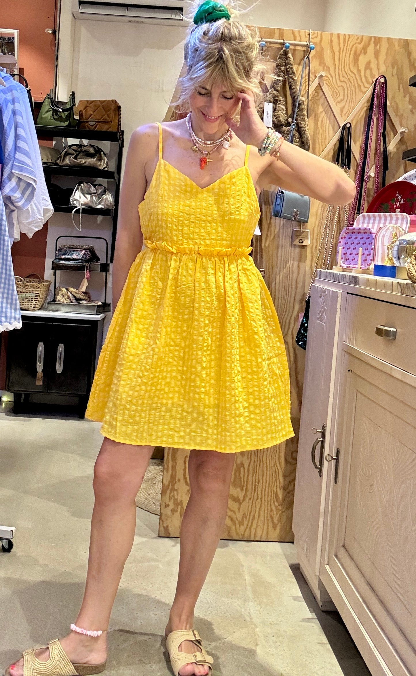 Robe Bardot jaune