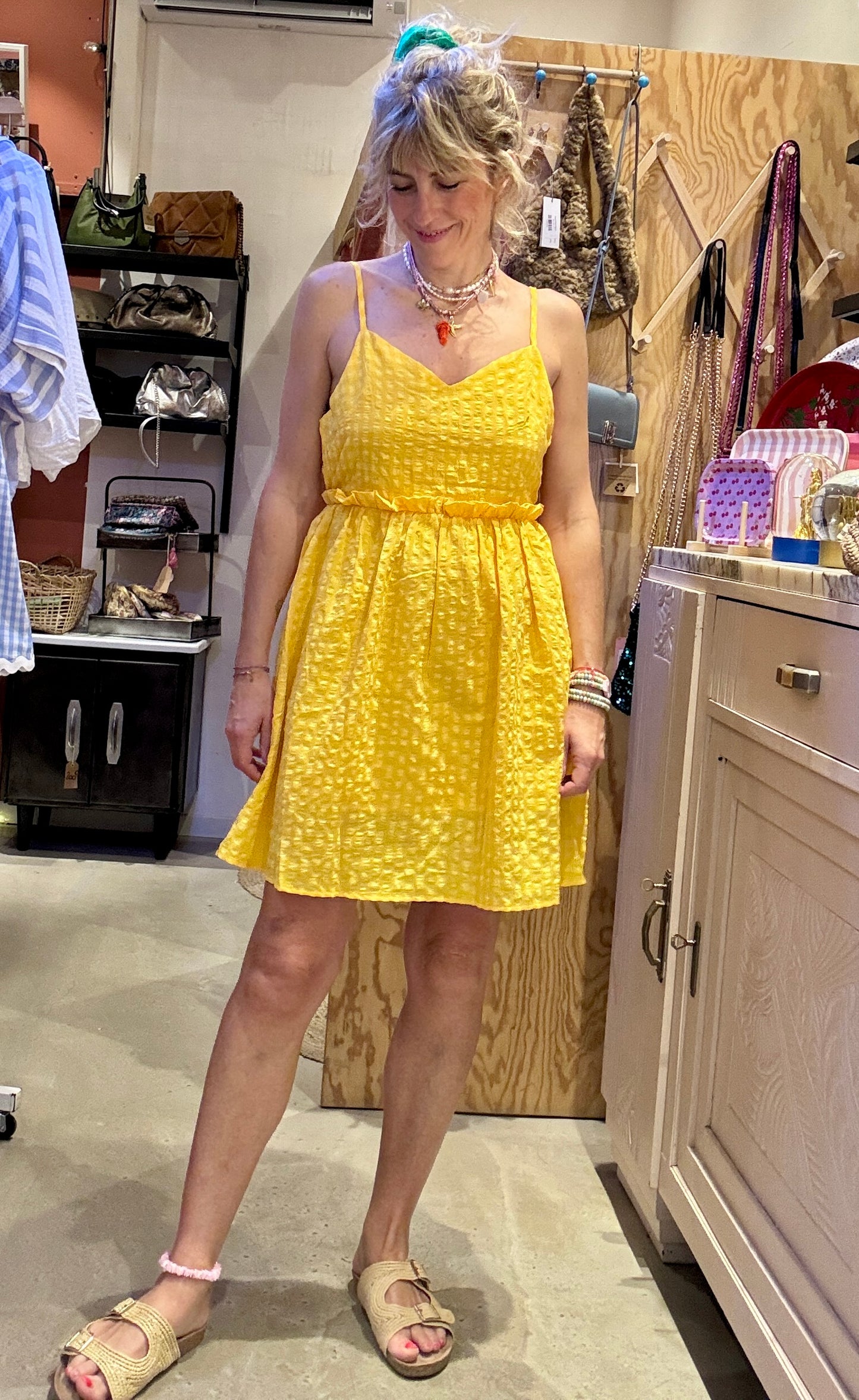 Robe Bardot jaune