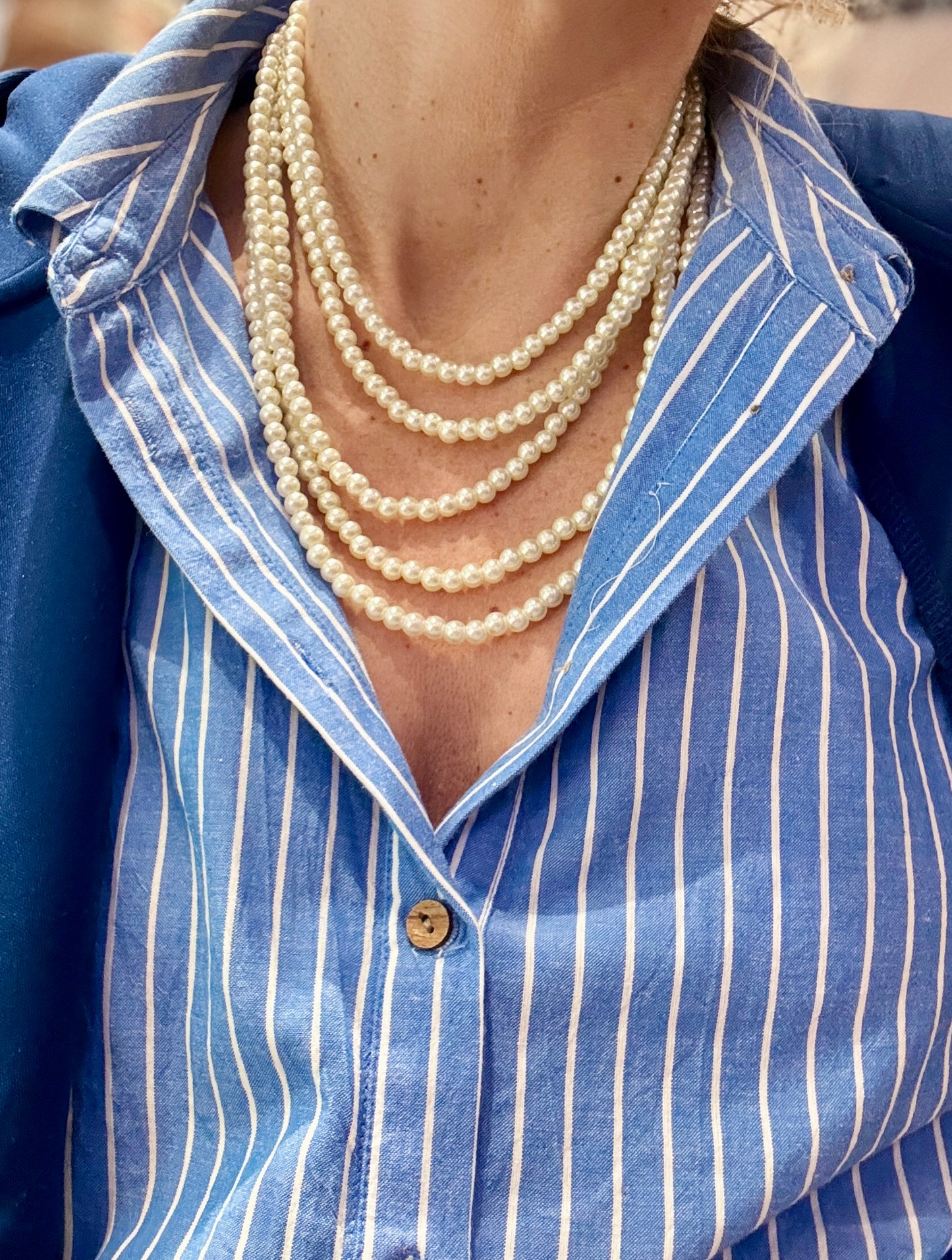 Collier de perles 5 rangs