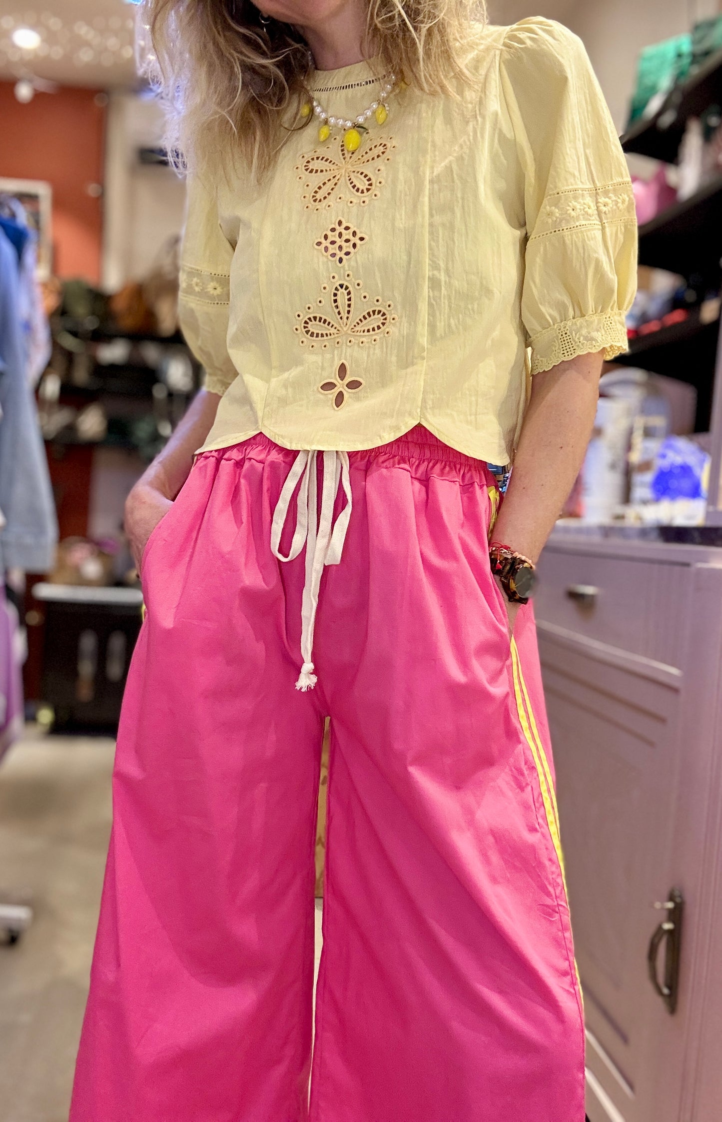 Pantalon Beckham rose