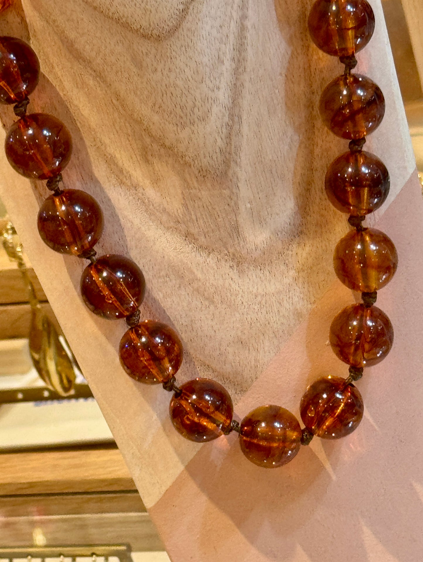 Collier Boule marron