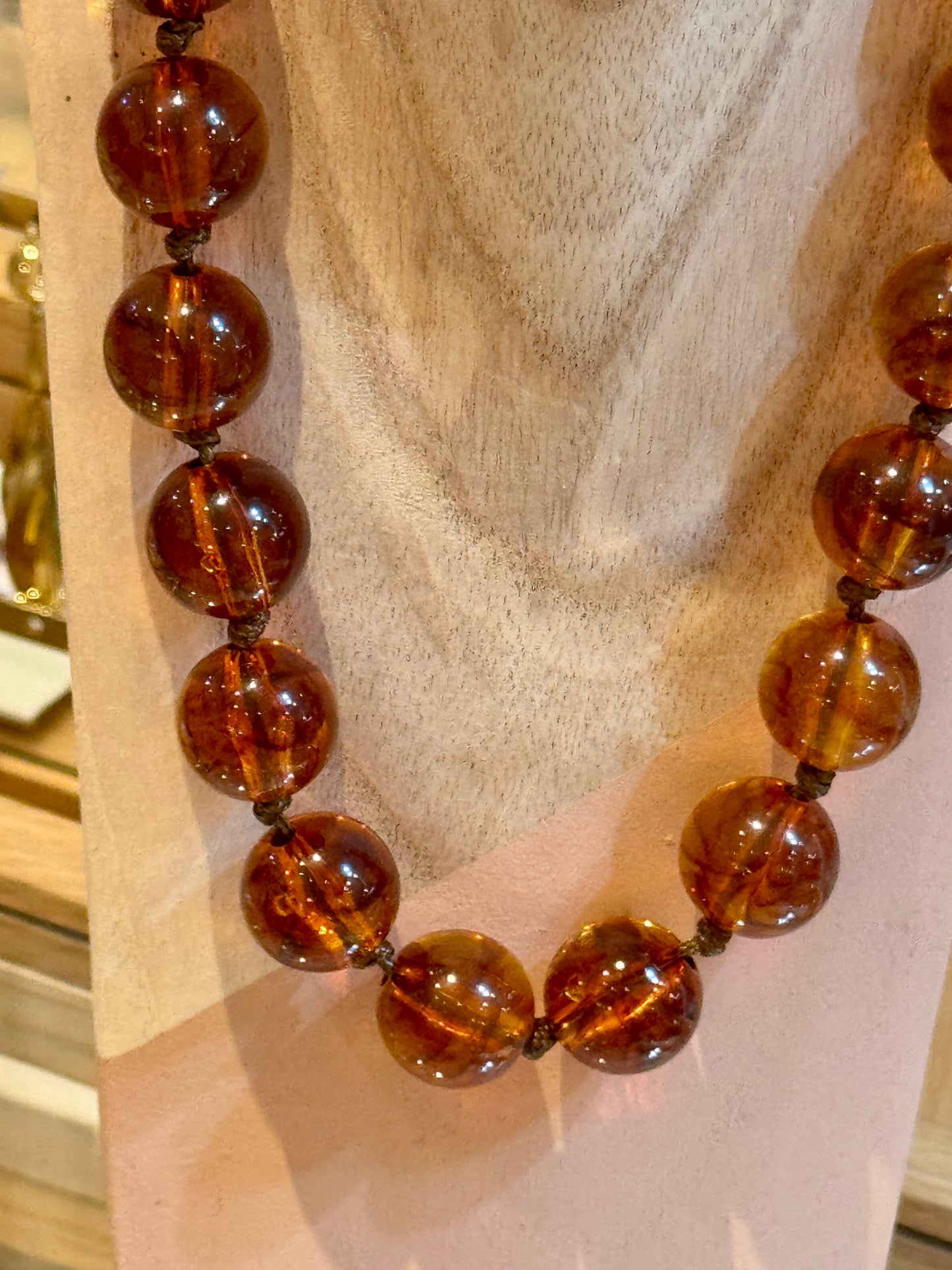 Collier Boule marron