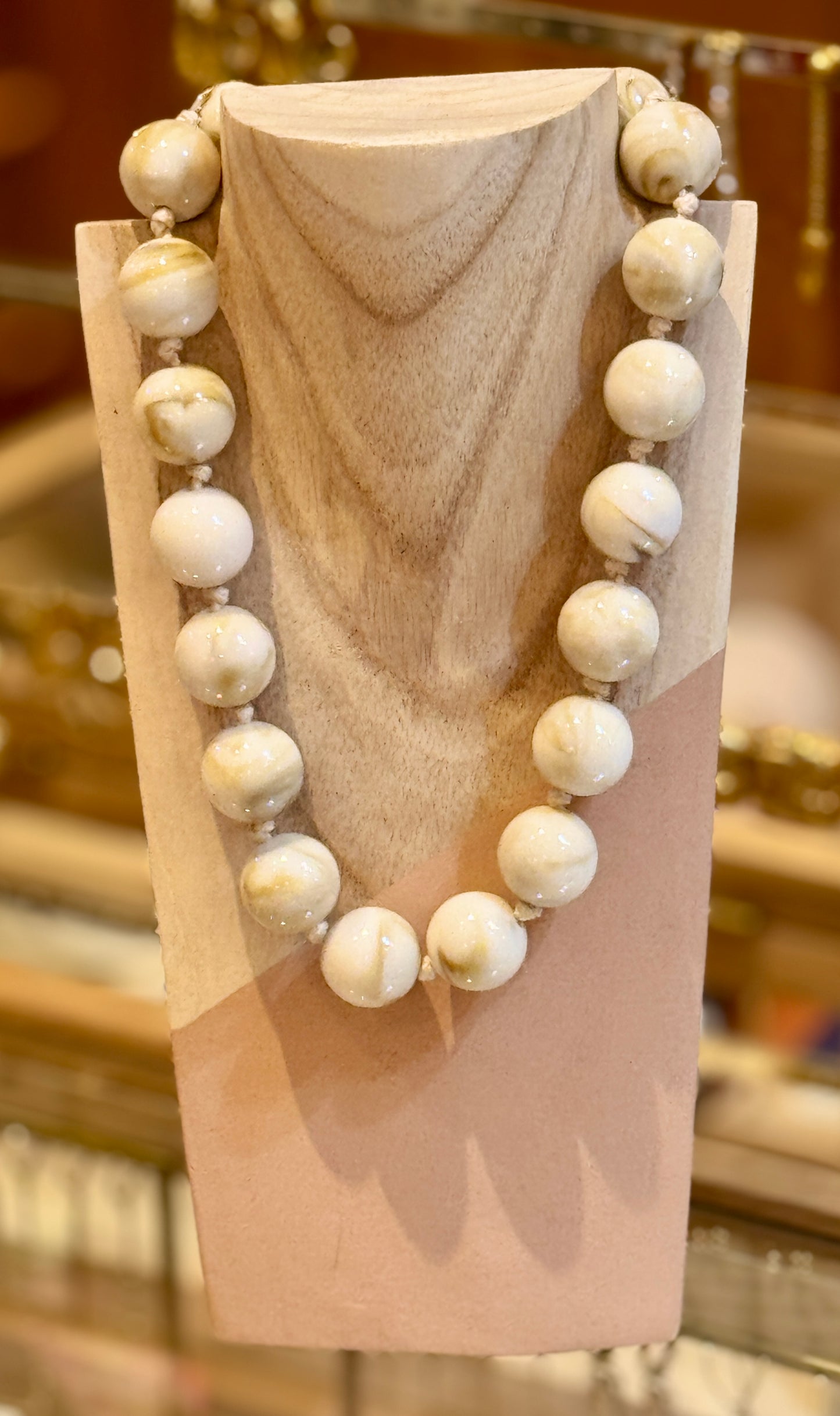 Collier Boule beige