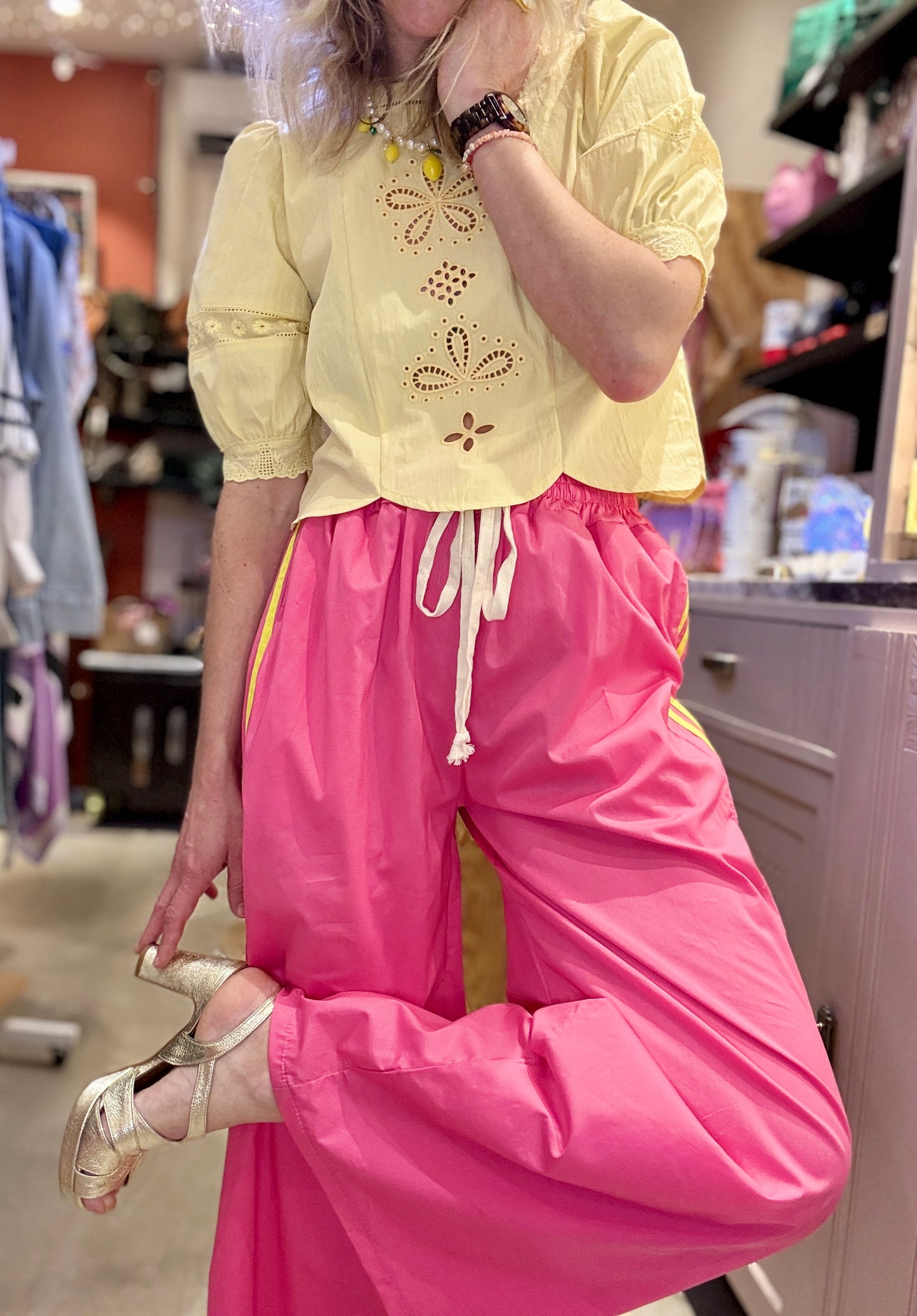 Pantalon Beckham rose