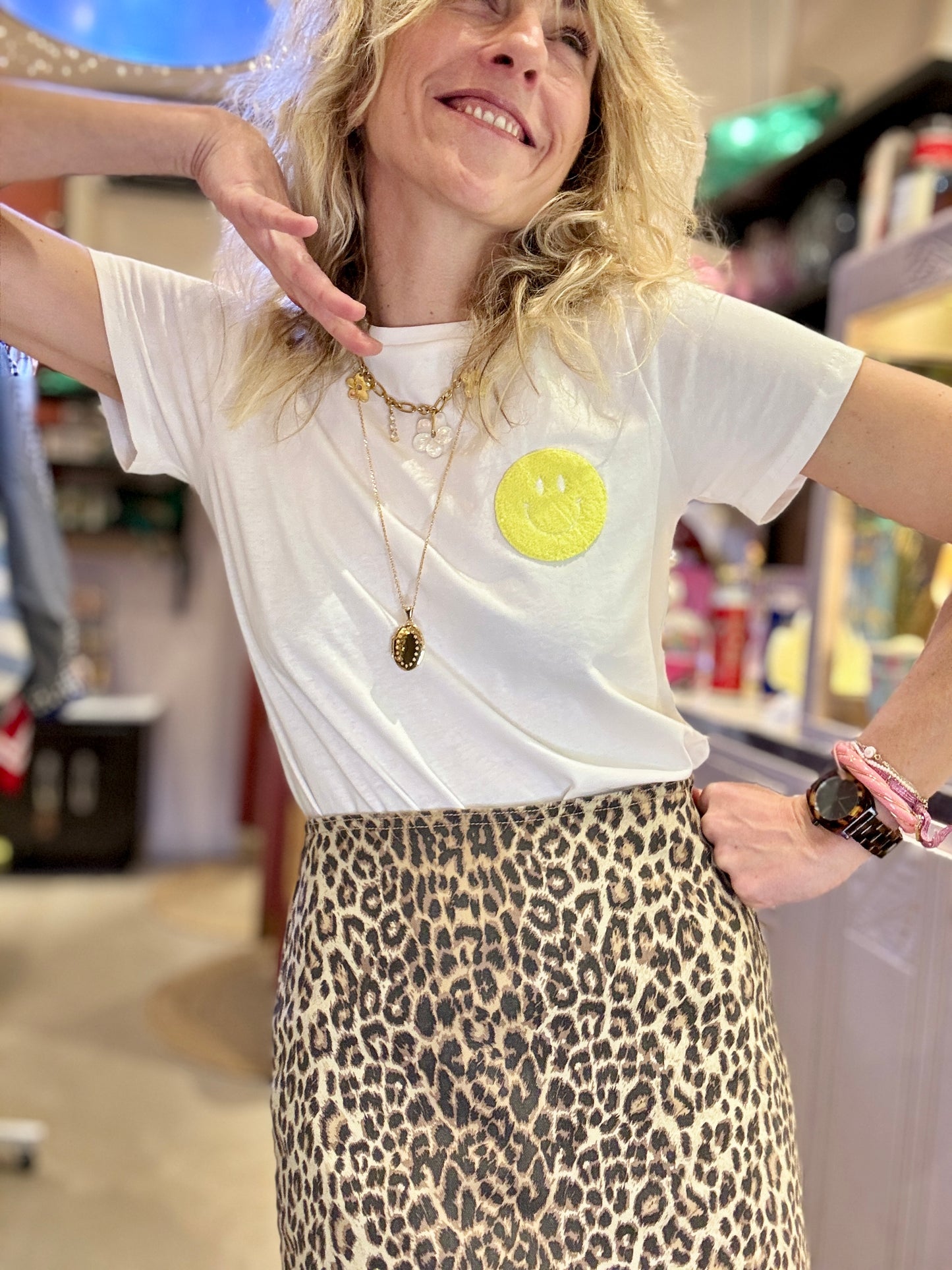 T-shirt smiley jaune