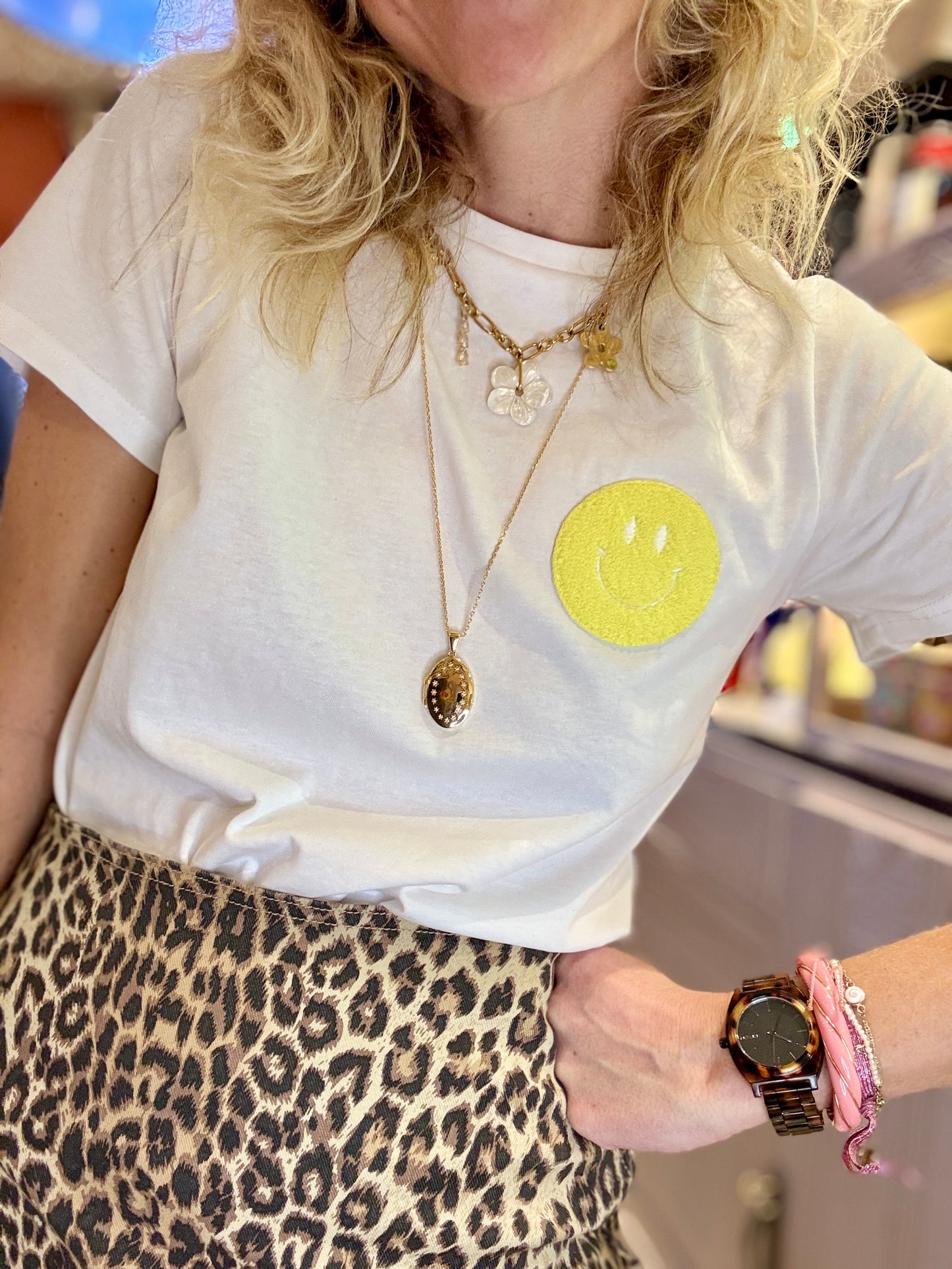 T-shirt smiley jaune