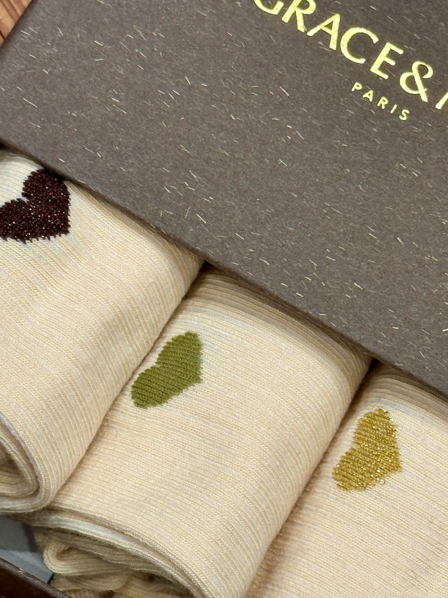 Boite de 3 chaussettes beiges