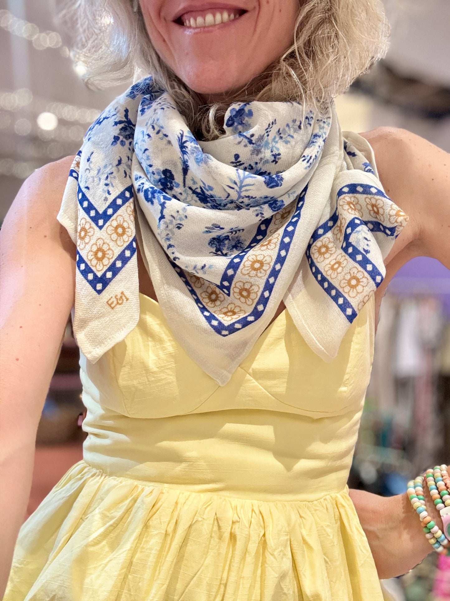 Foulard Orchidé Bleue