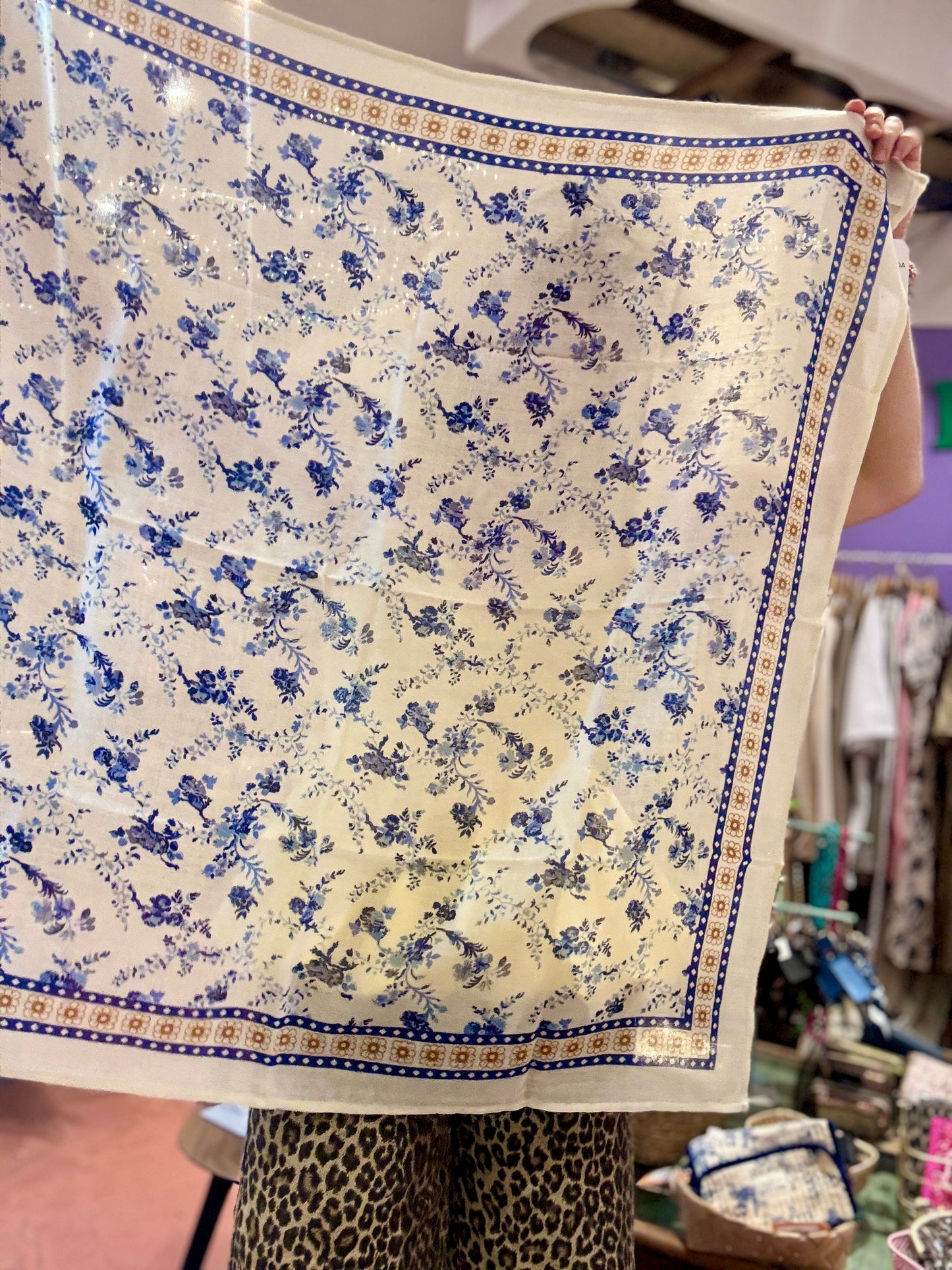 Foulard Orchidé Bleue