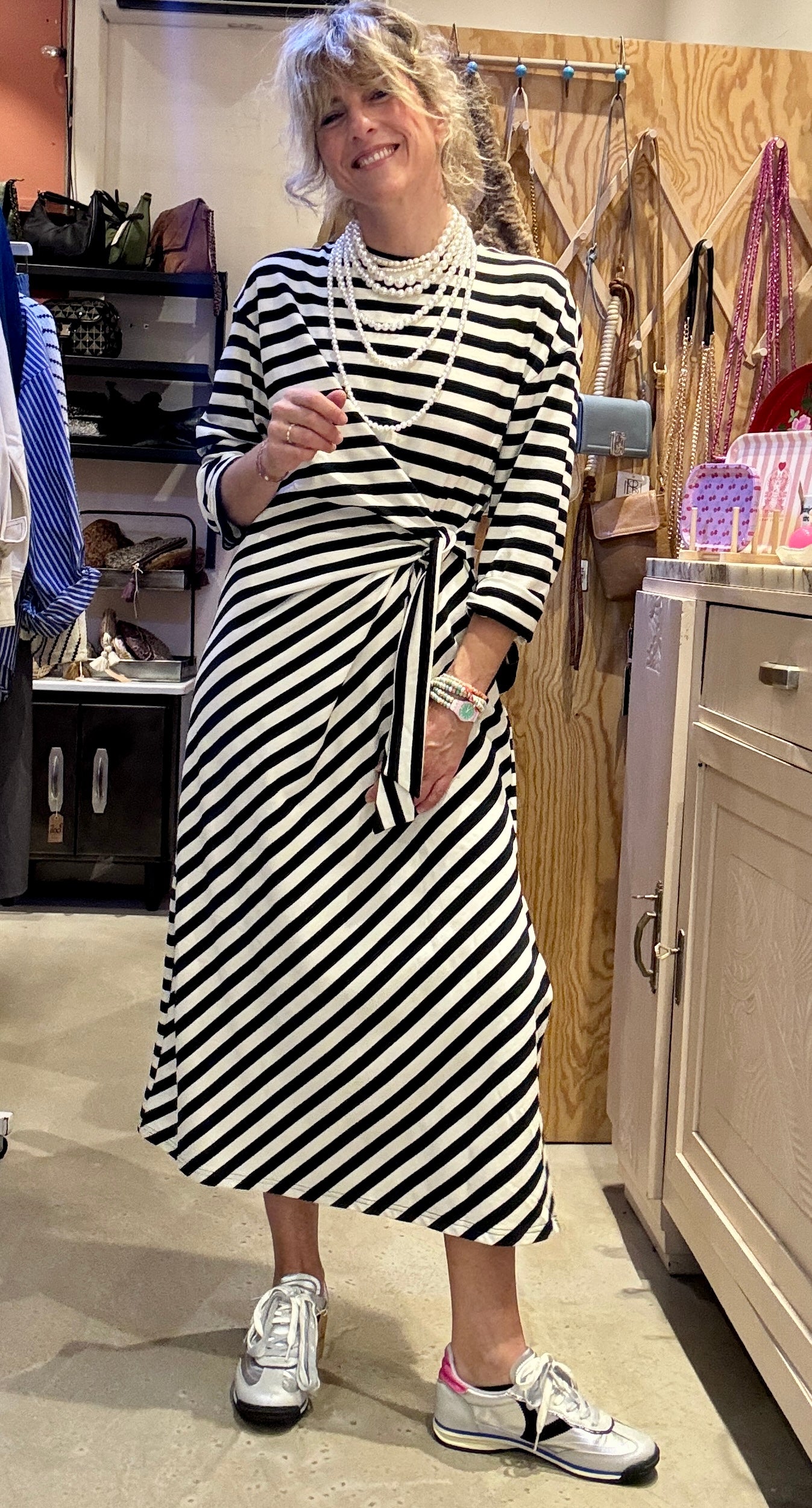 Robe Olive rayée noire