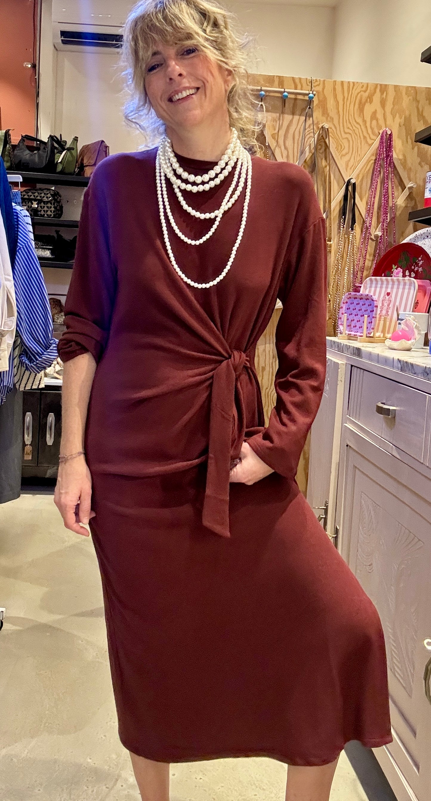 Robe Olive bordeaux