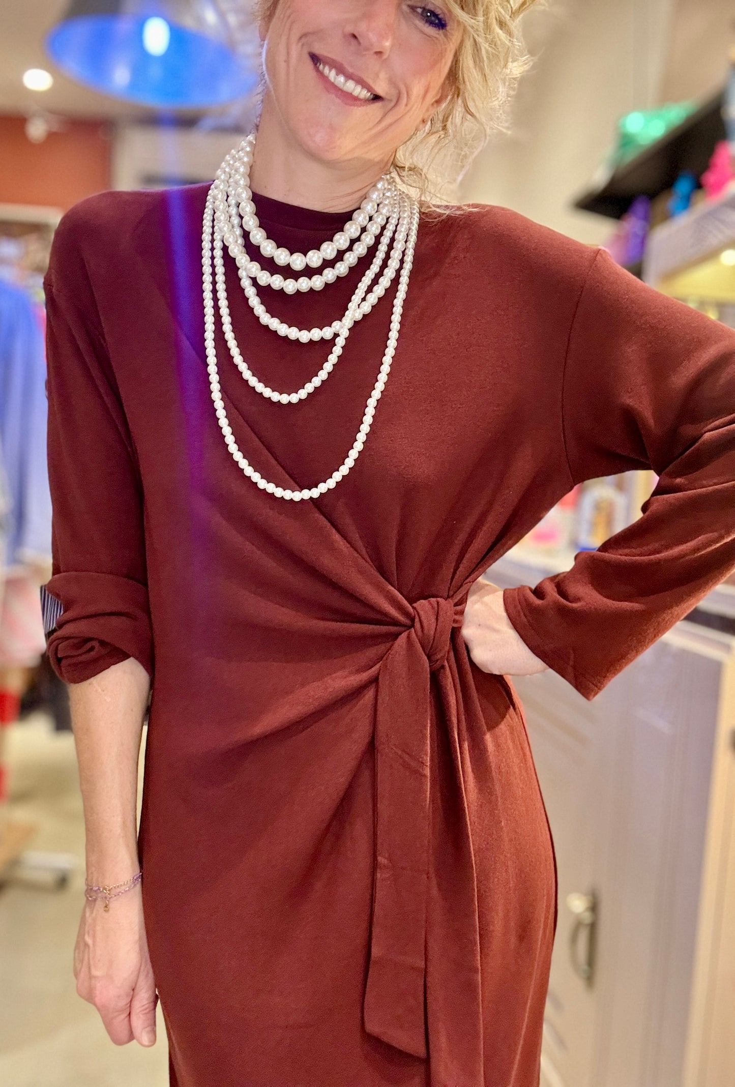 Robe Olive bordeaux