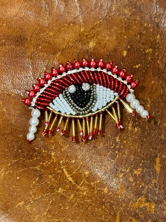 Broche Big Eye rouge