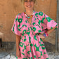 Robe Big Flowers verte