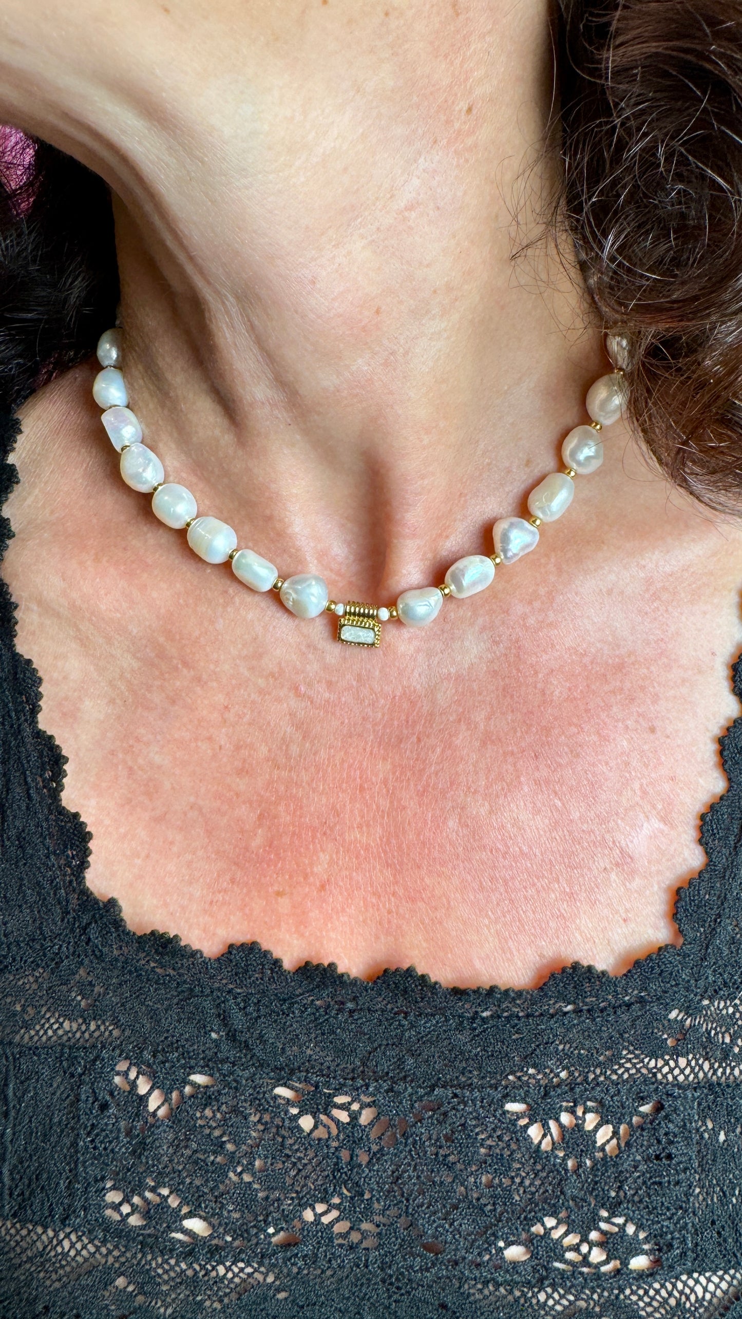 Collier Perles Or