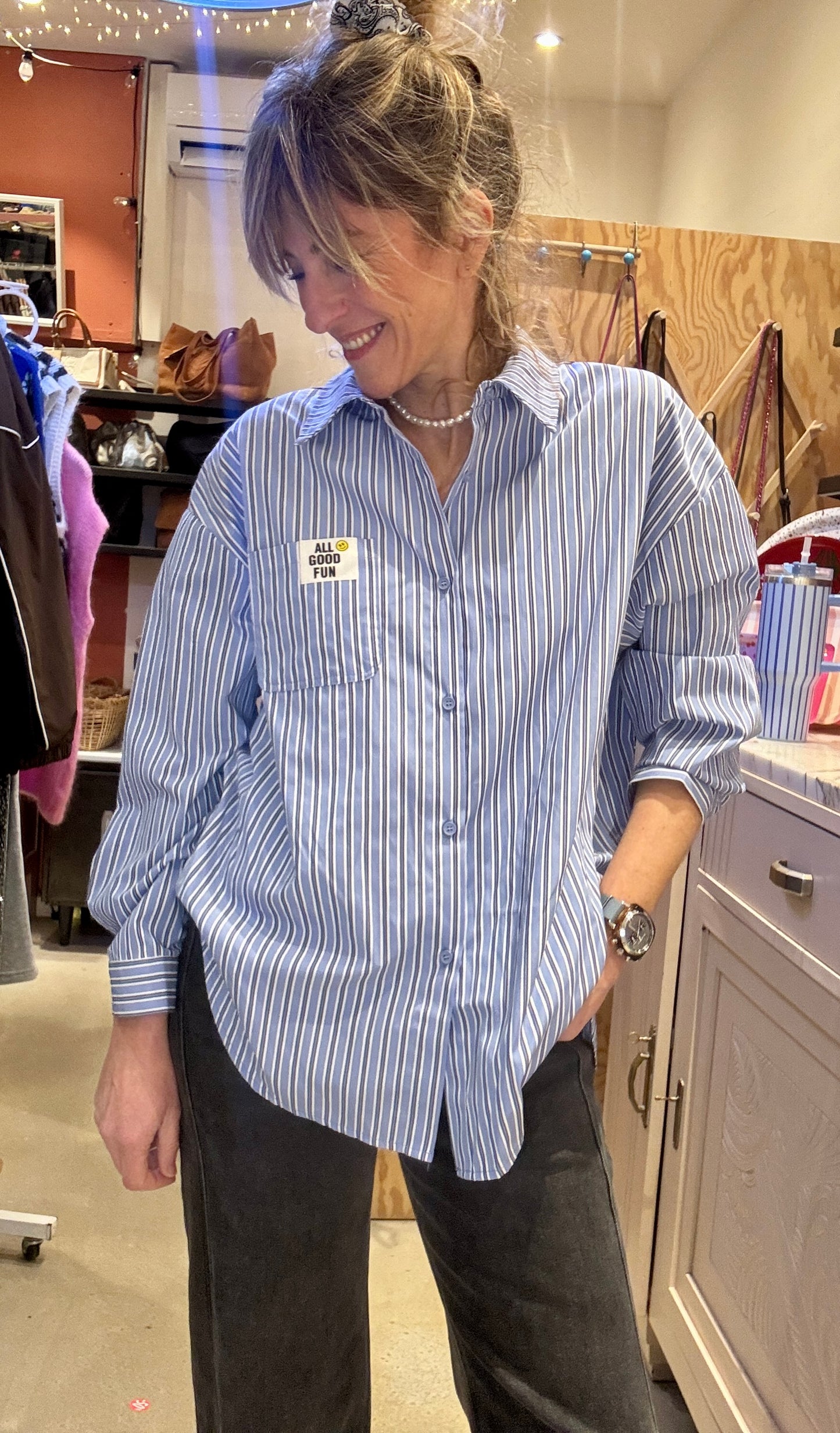 Chemise Good Fun bleue