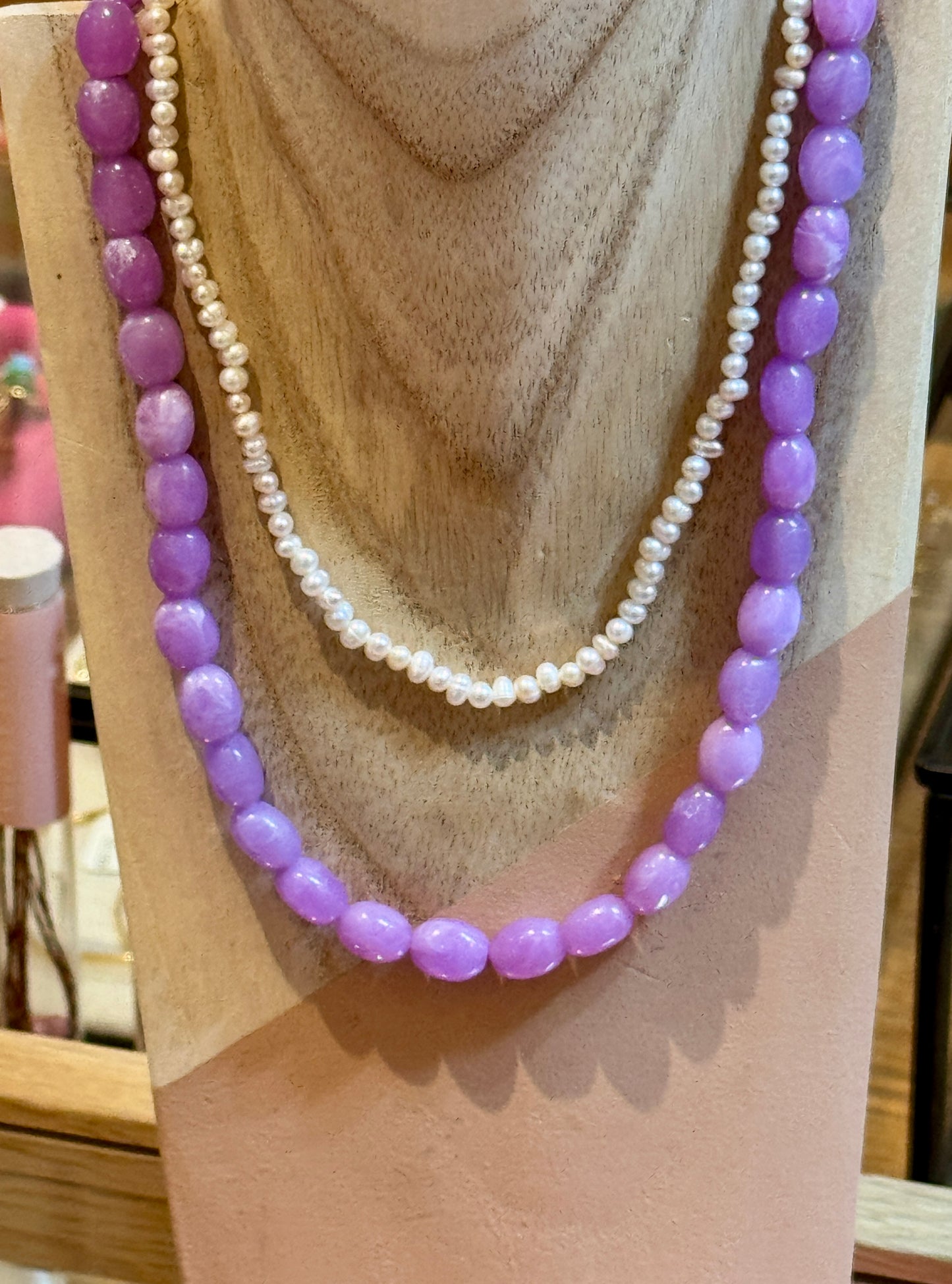 Collier Perles parme