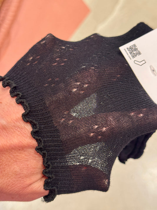 Chaussettes coton ajouré noir