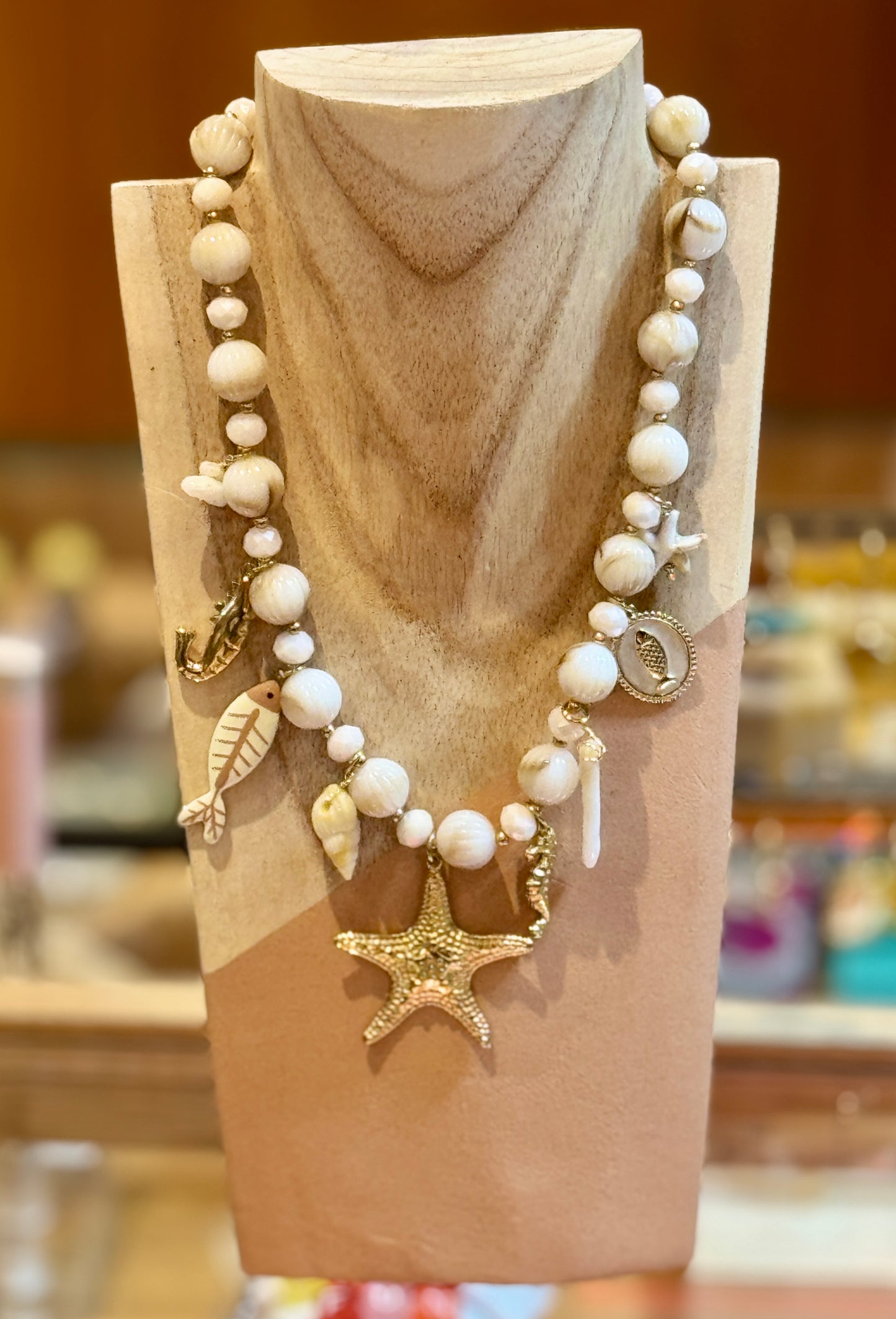 Collier Majorque beige