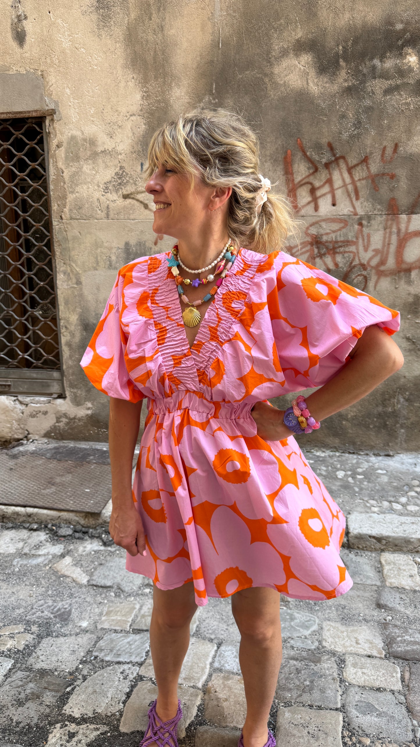 Robe Big Flowers rose