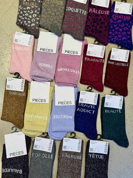 Chaussettes Paillettes mots doux !