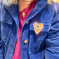 Broche Coeur Eye rose