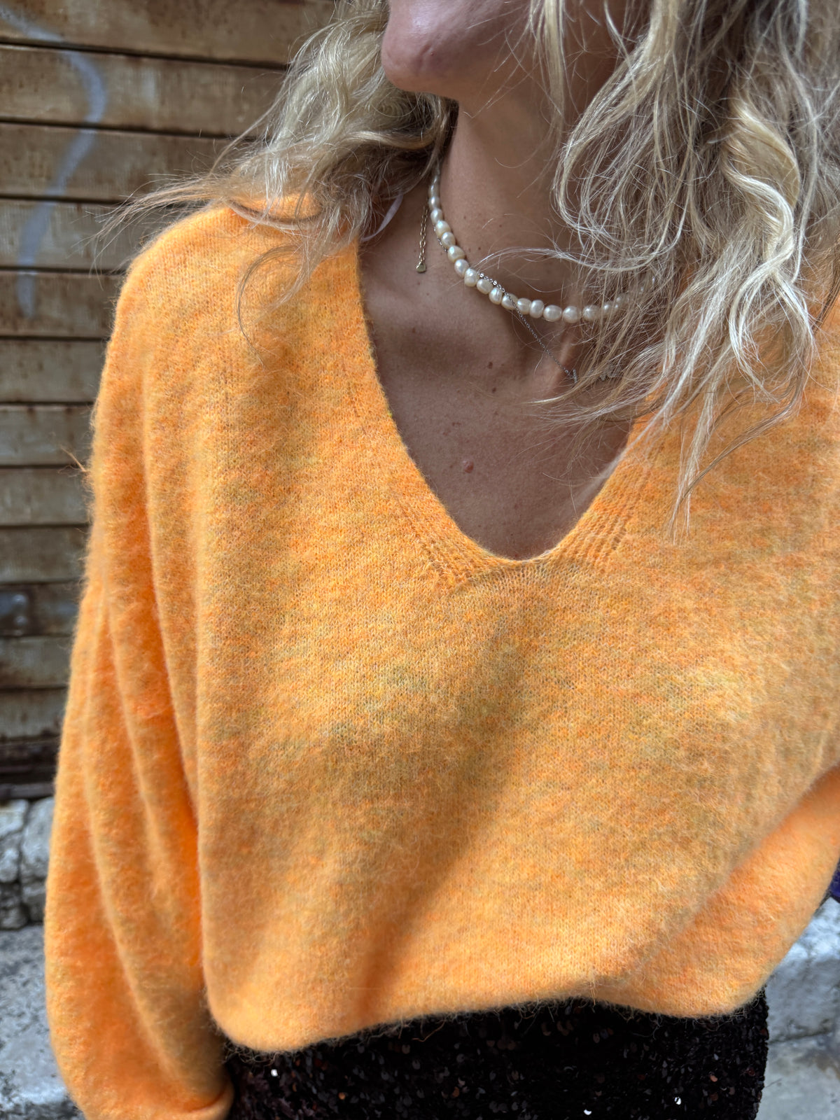 Pull Montagné Orange