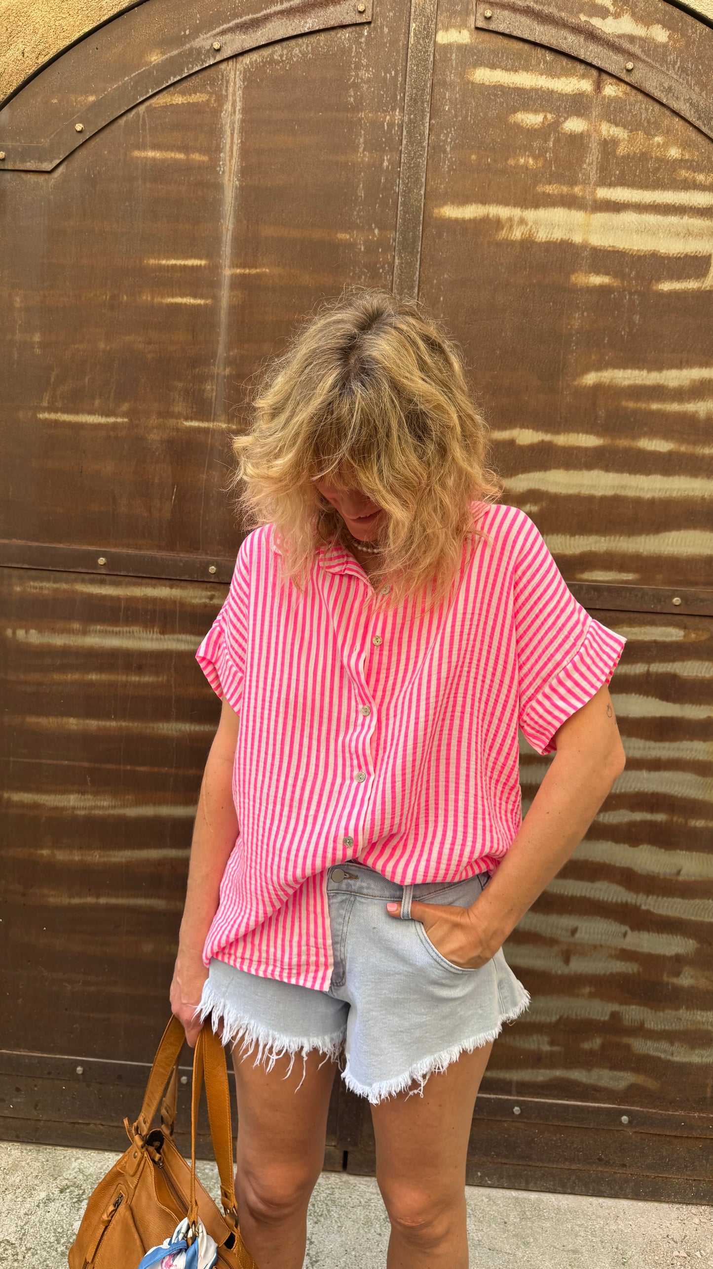 Chemise Line fluo rose